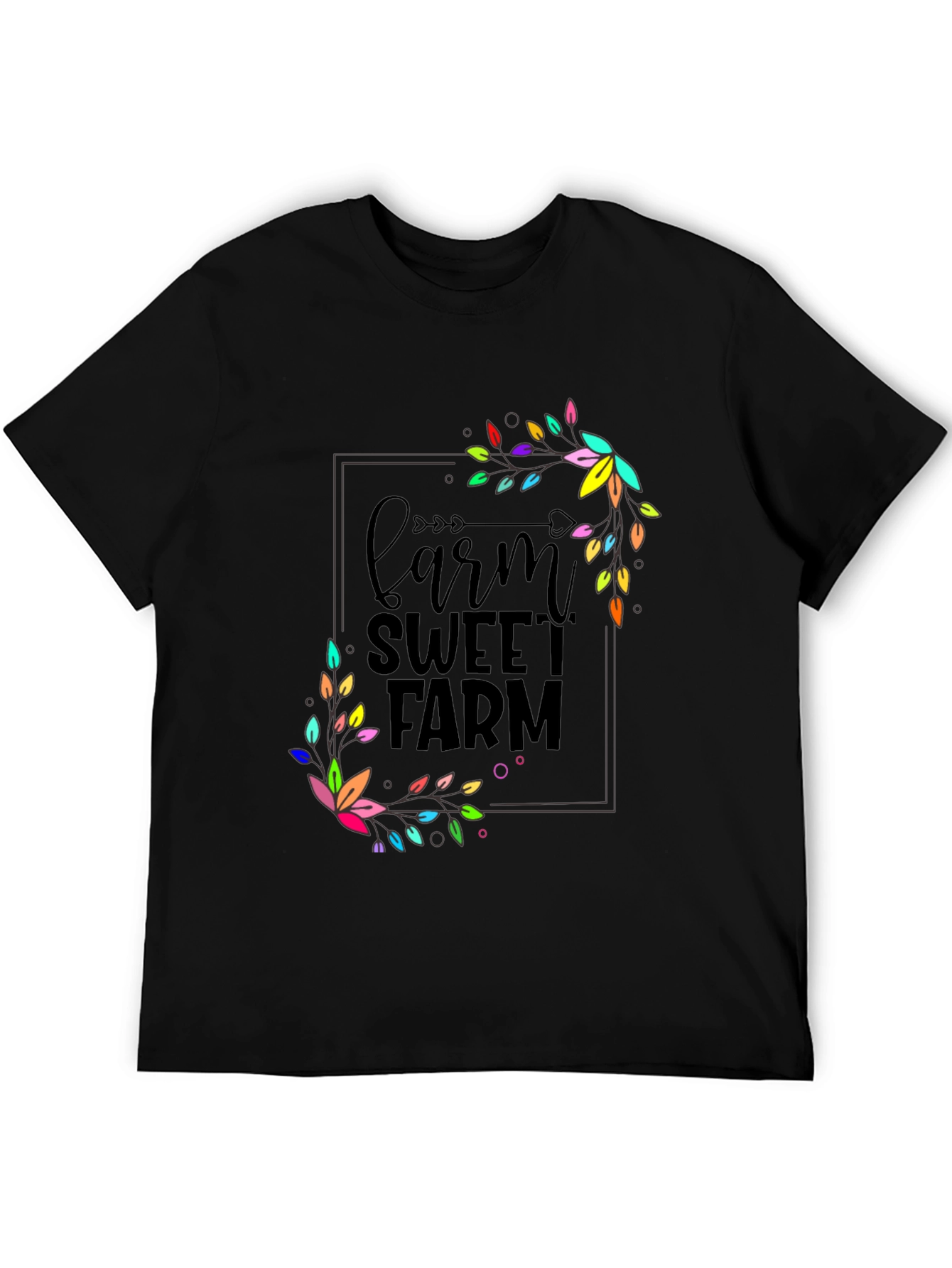 Farm Sweet Farm Graphic T-Shirt - Black