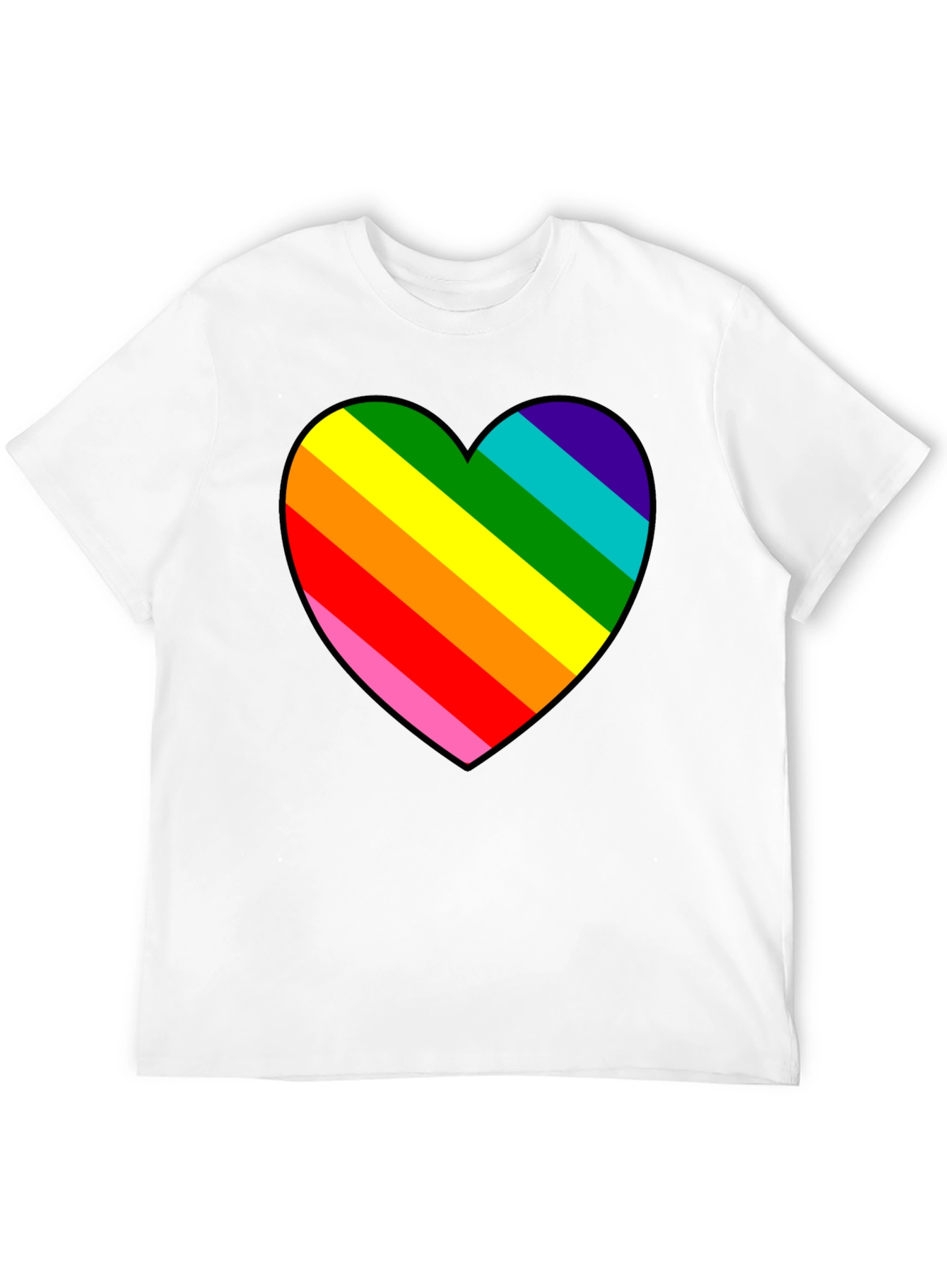 Rainbow Heart Graphic Black Tee