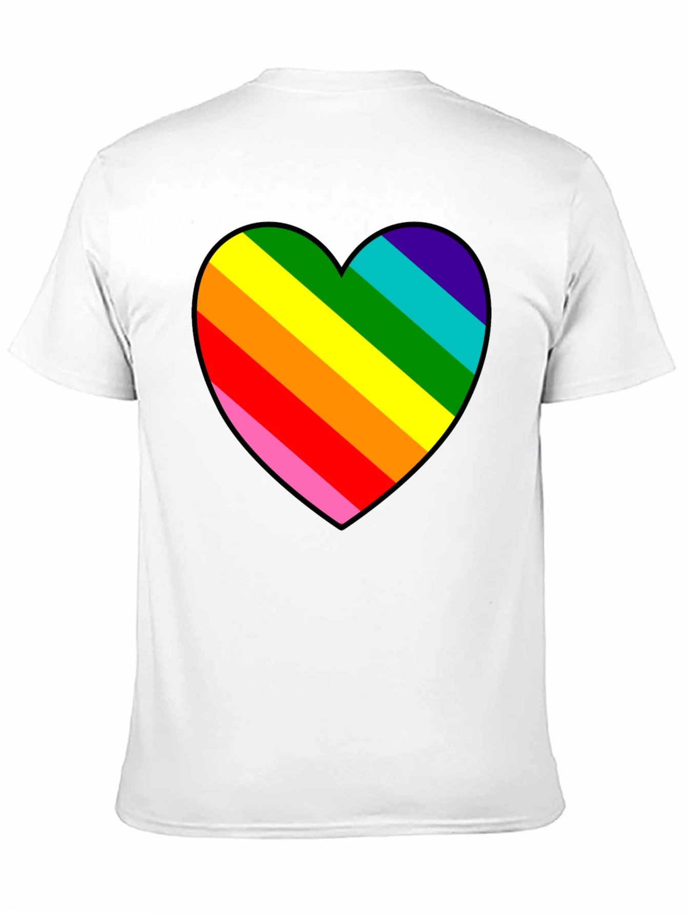 Rainbow Heart Graphic Black Tee