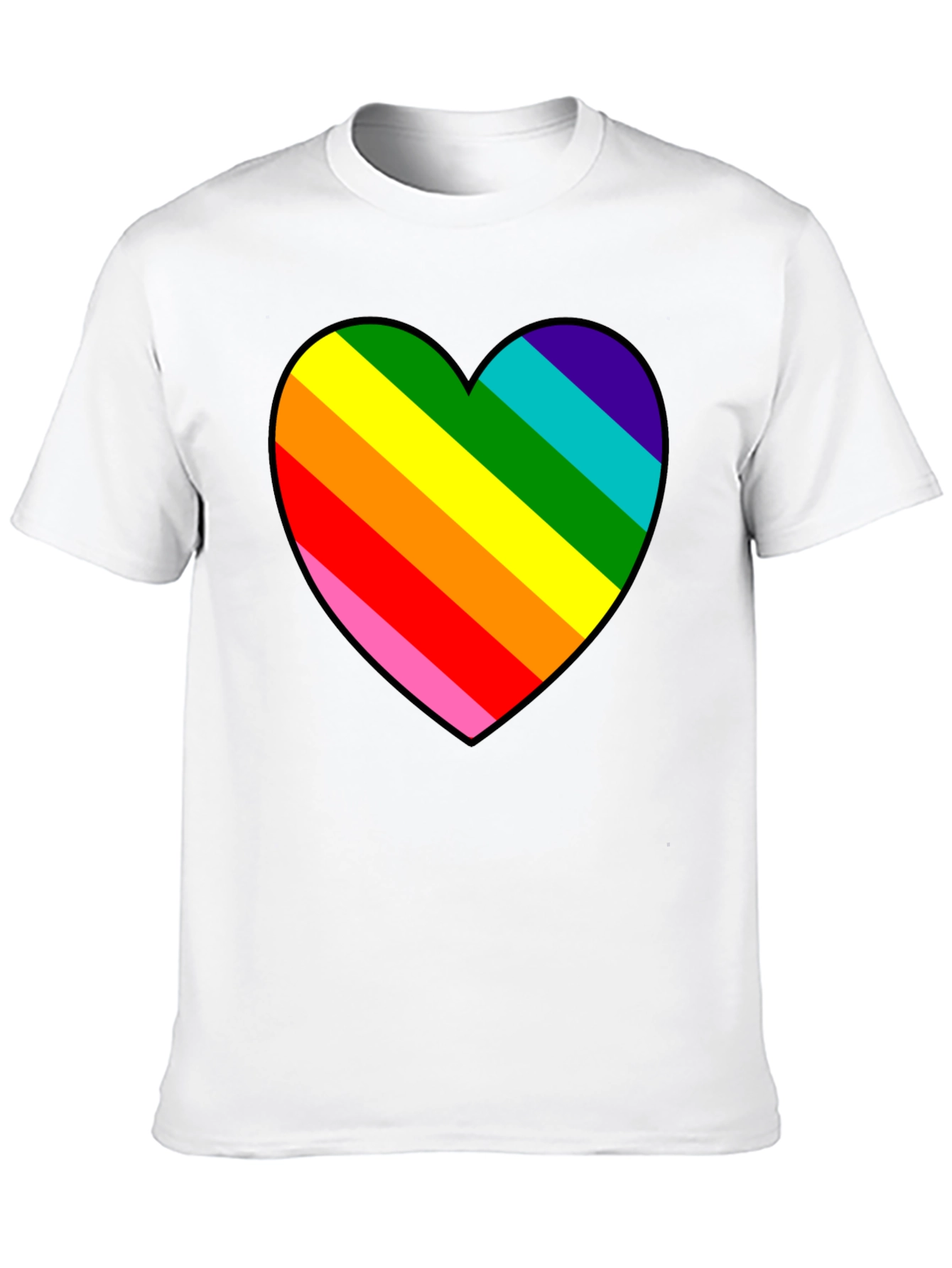 Rainbow Heart Graphic Black Tee
