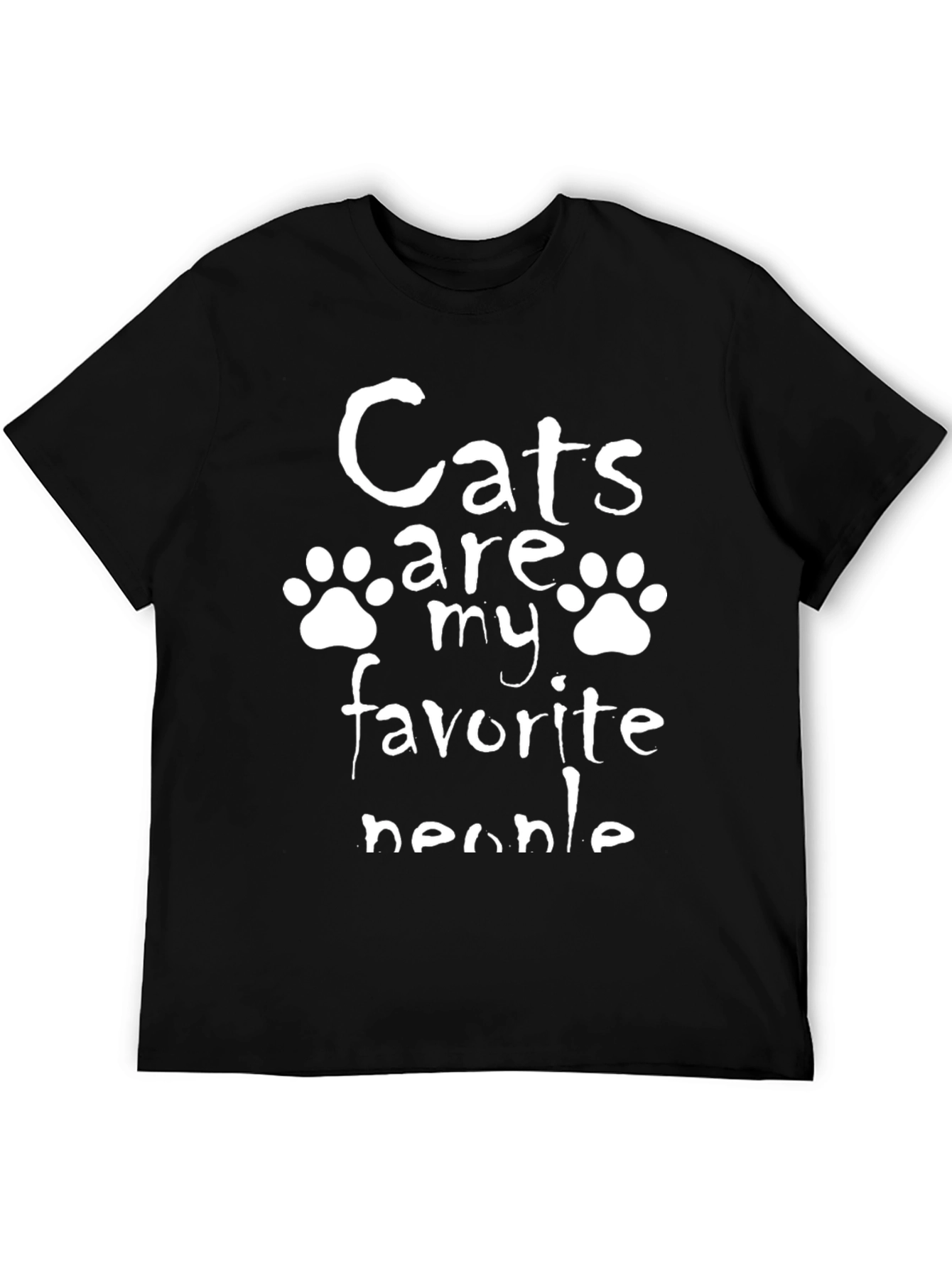 Cats Are My Favorite People Black T-Shirt
