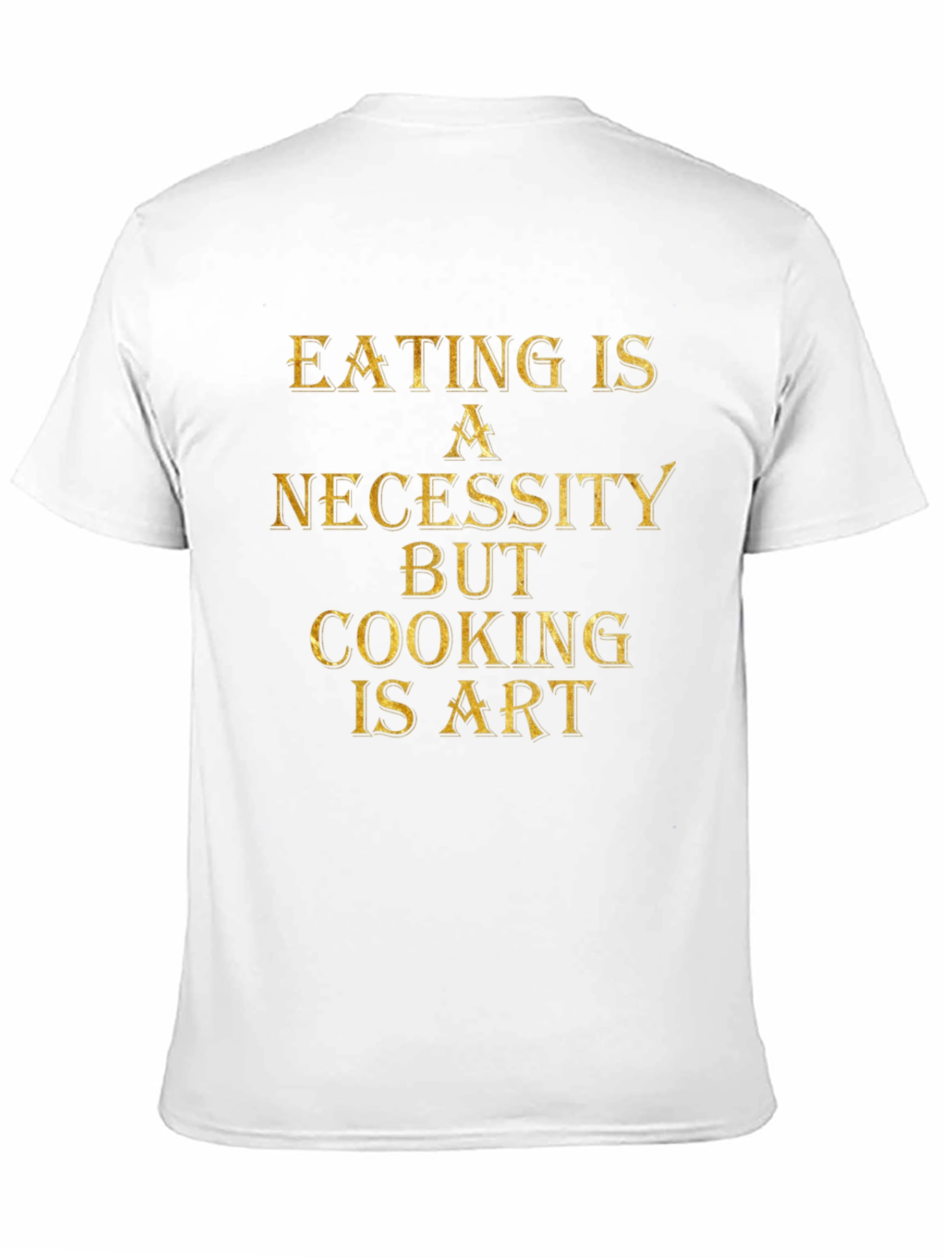 Eating is Necessity Cooking is Art Black Graphic T-Shirt
