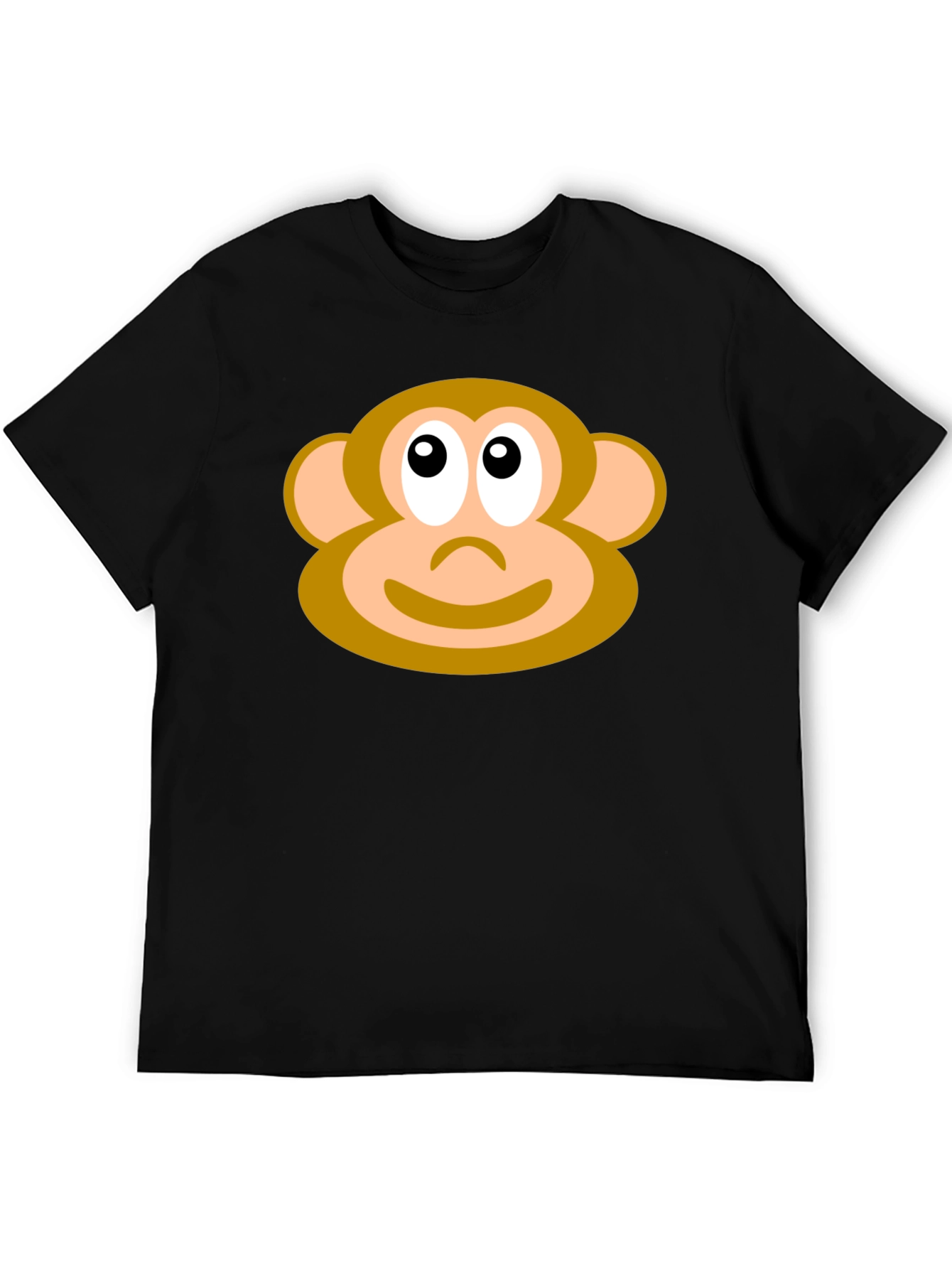 Monkey Face Graphic Tee - Black Casual T-Shirt