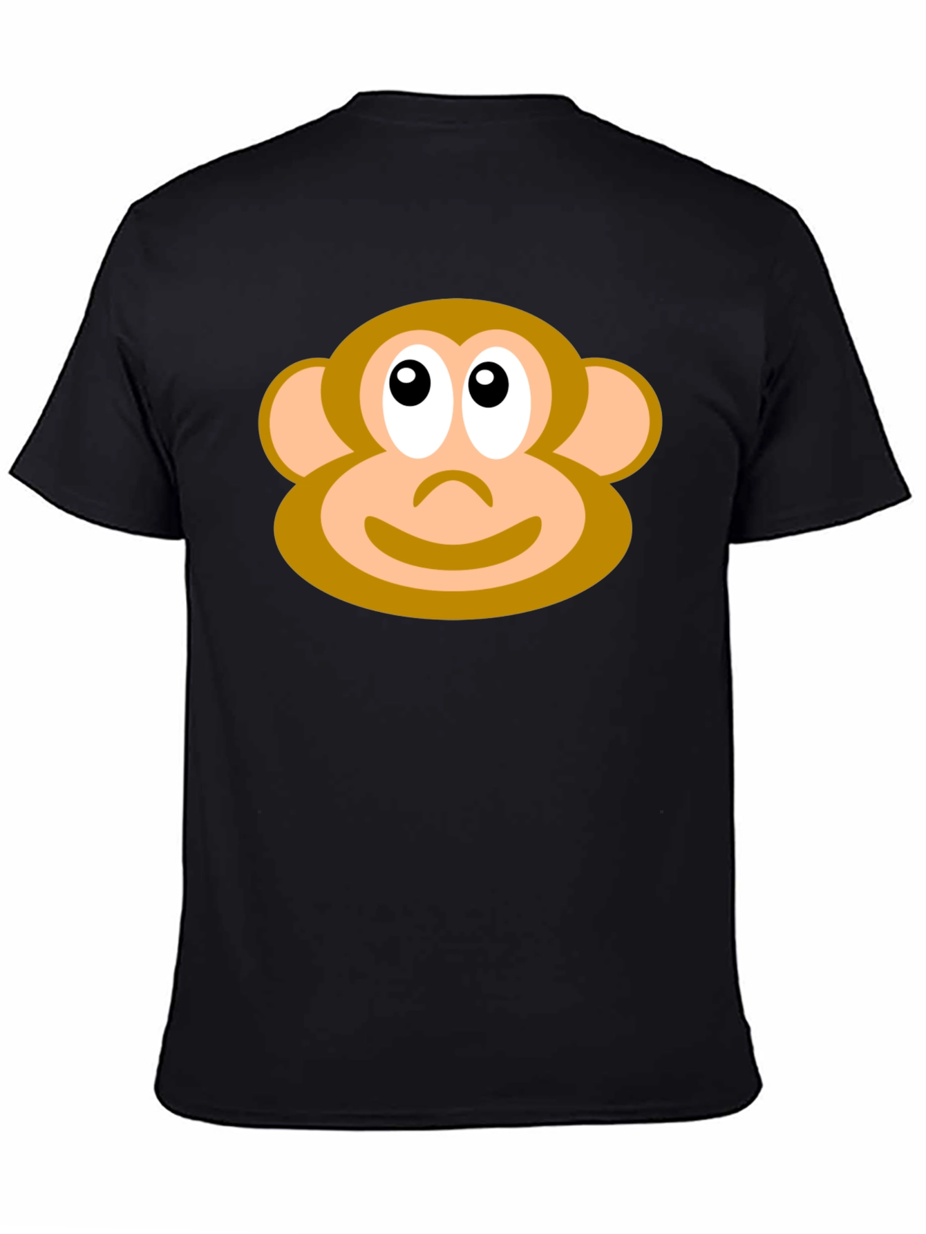 Monkey Face Graphic Tee - Black Casual T-Shirt