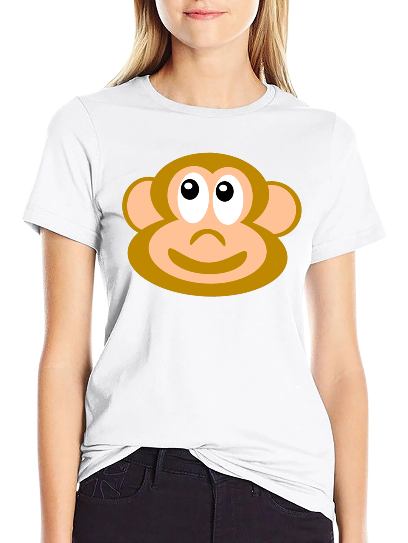 Monkey Face Graphic Tee - Black Casual T-Shirt