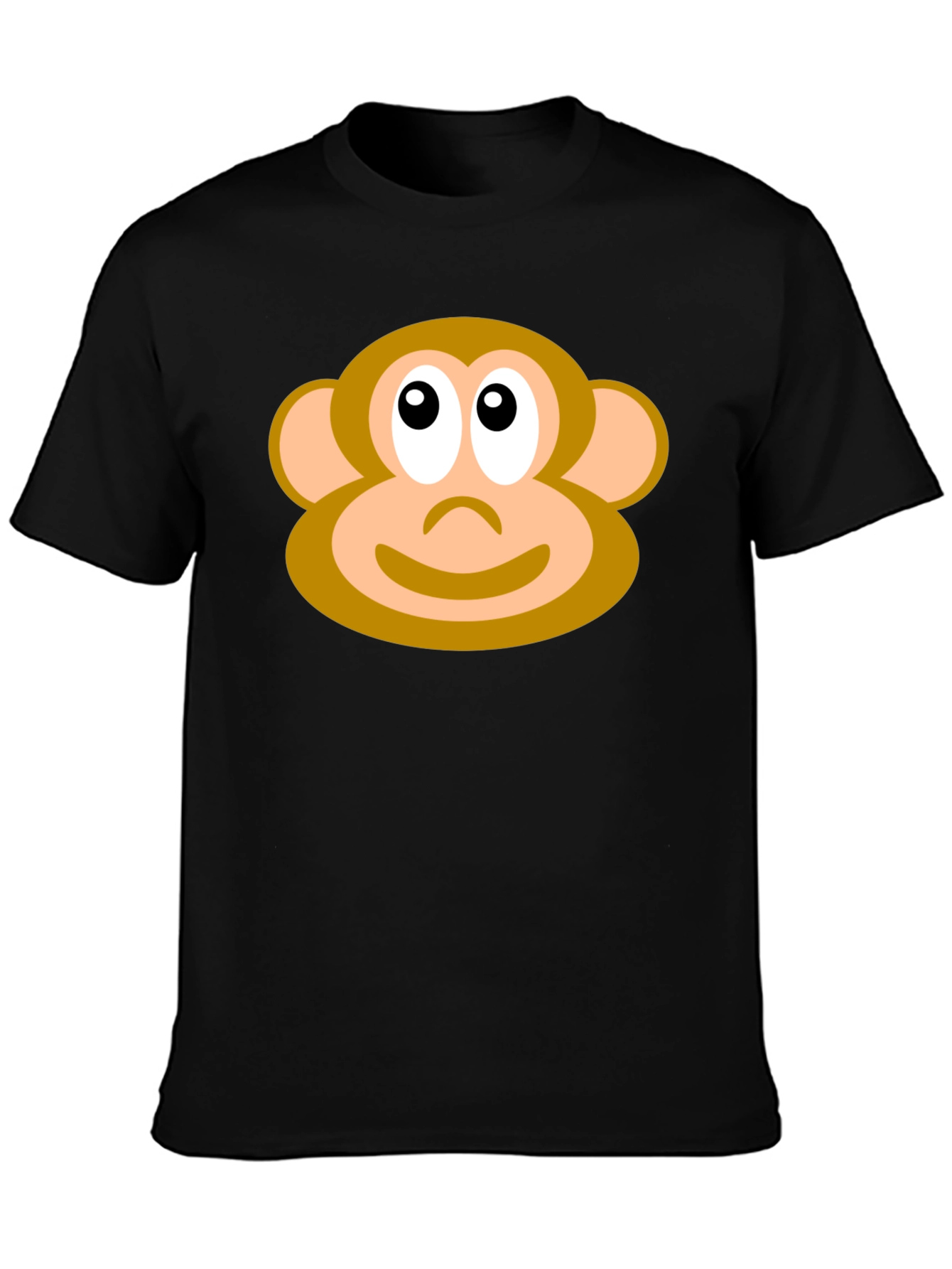 Monkey Face Graphic Tee - Black Casual T-Shirt