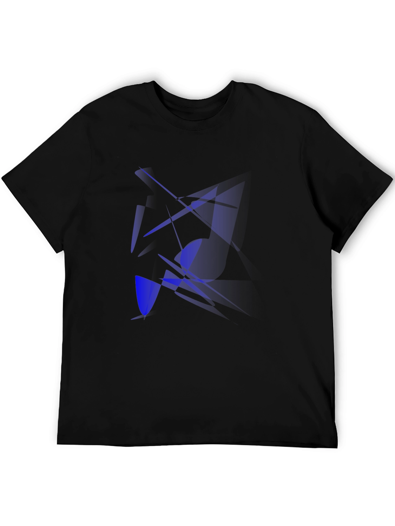 Abstract Blue Design Black T-Shirt