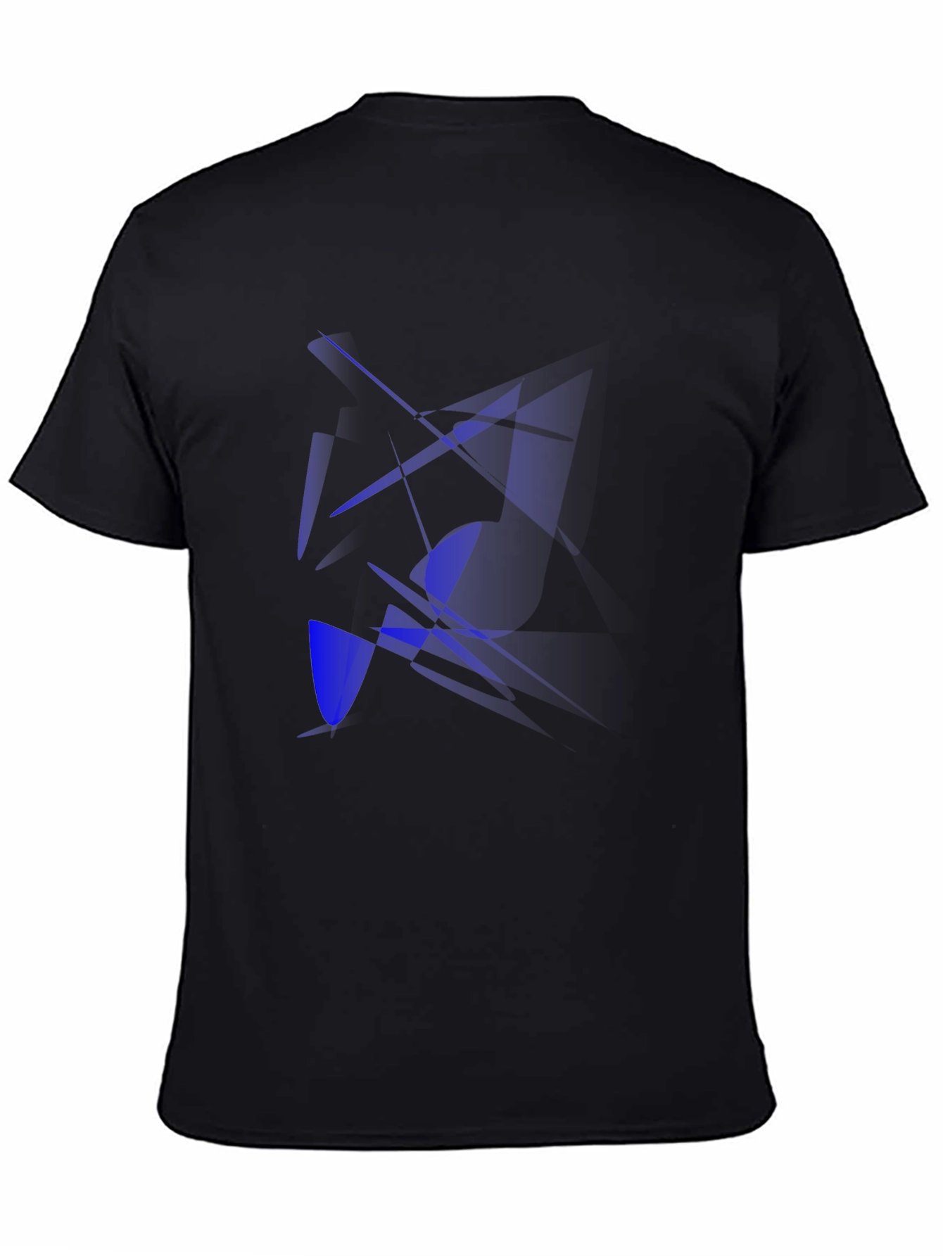 Abstract Blue Design Black T-Shirt