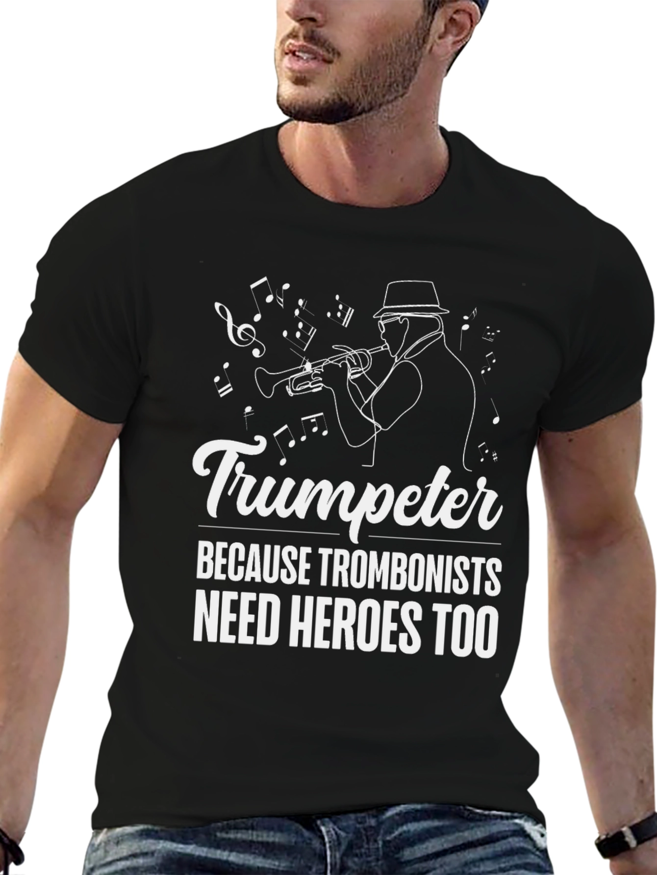 Trumpeter Hero Graphic Tee - Musicians Humor