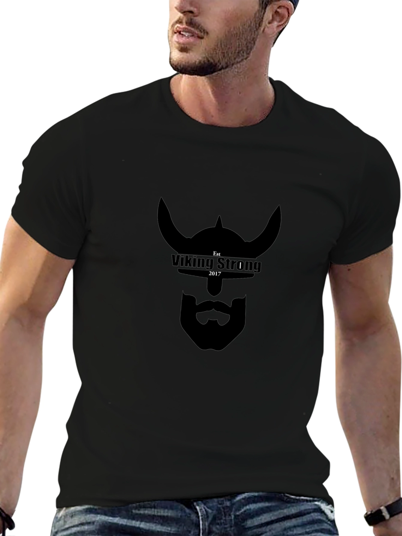 Viking Strong T-Shirt - Black Graphic Tee