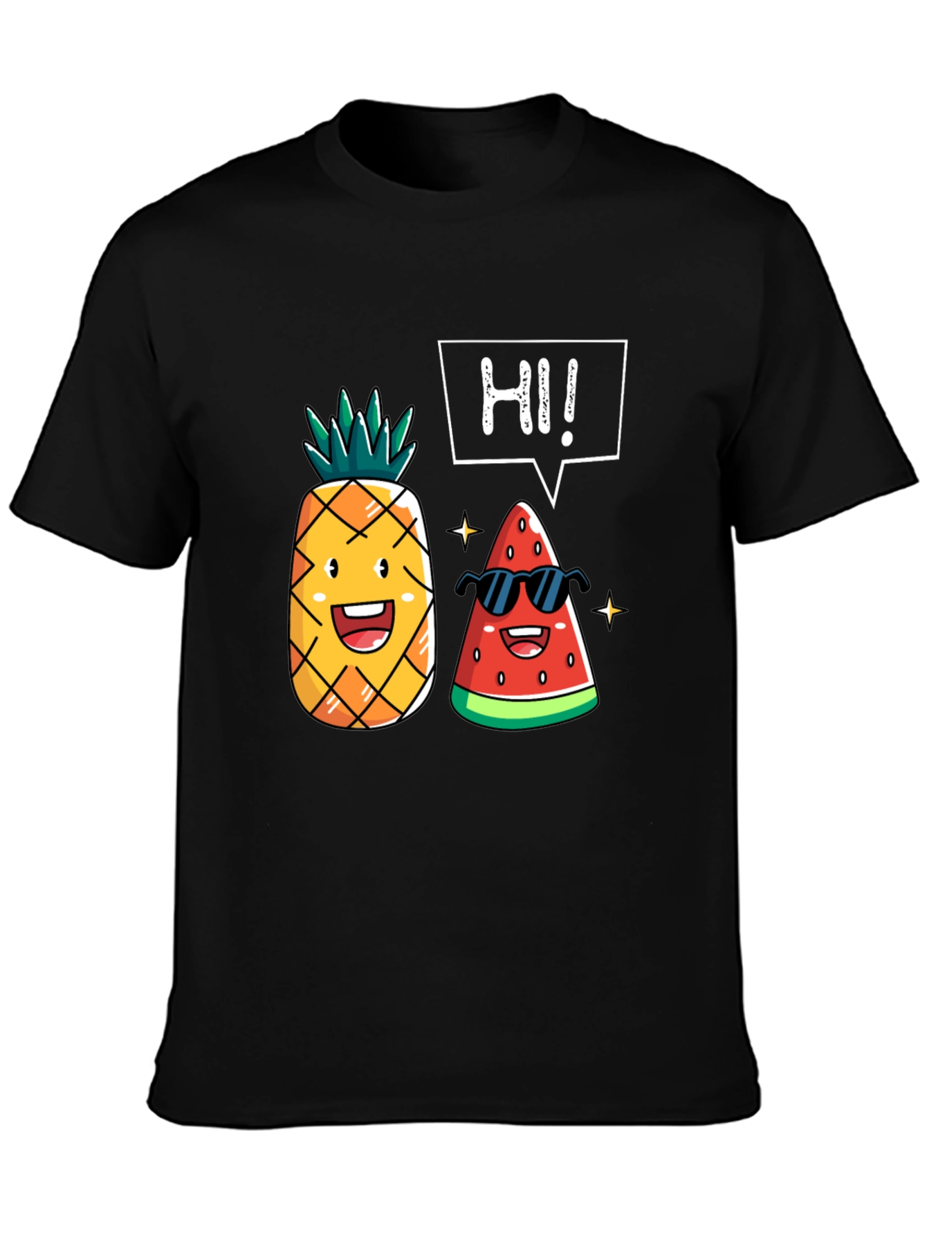 Funny Fruit T-Shirt: Pineapple & Watermelon Graphic Tee