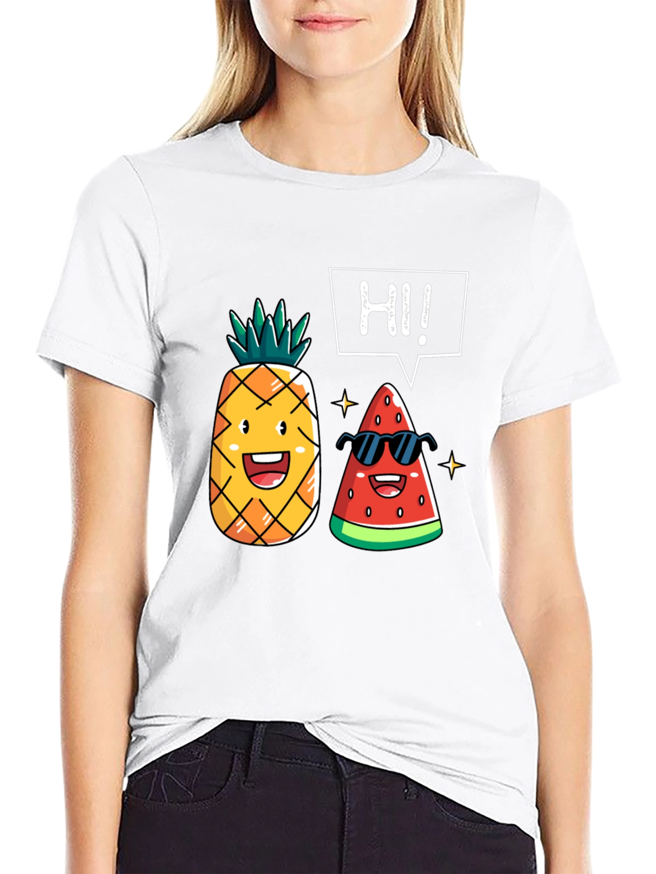 Funny Fruit T-Shirt: Pineapple & Watermelon Graphic Tee