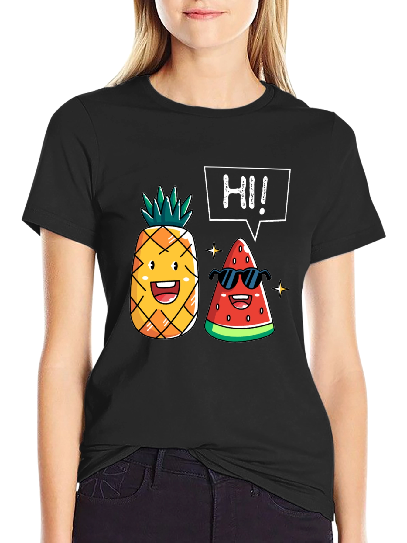Funny Fruit T-Shirt: Pineapple & Watermelon Graphic Tee