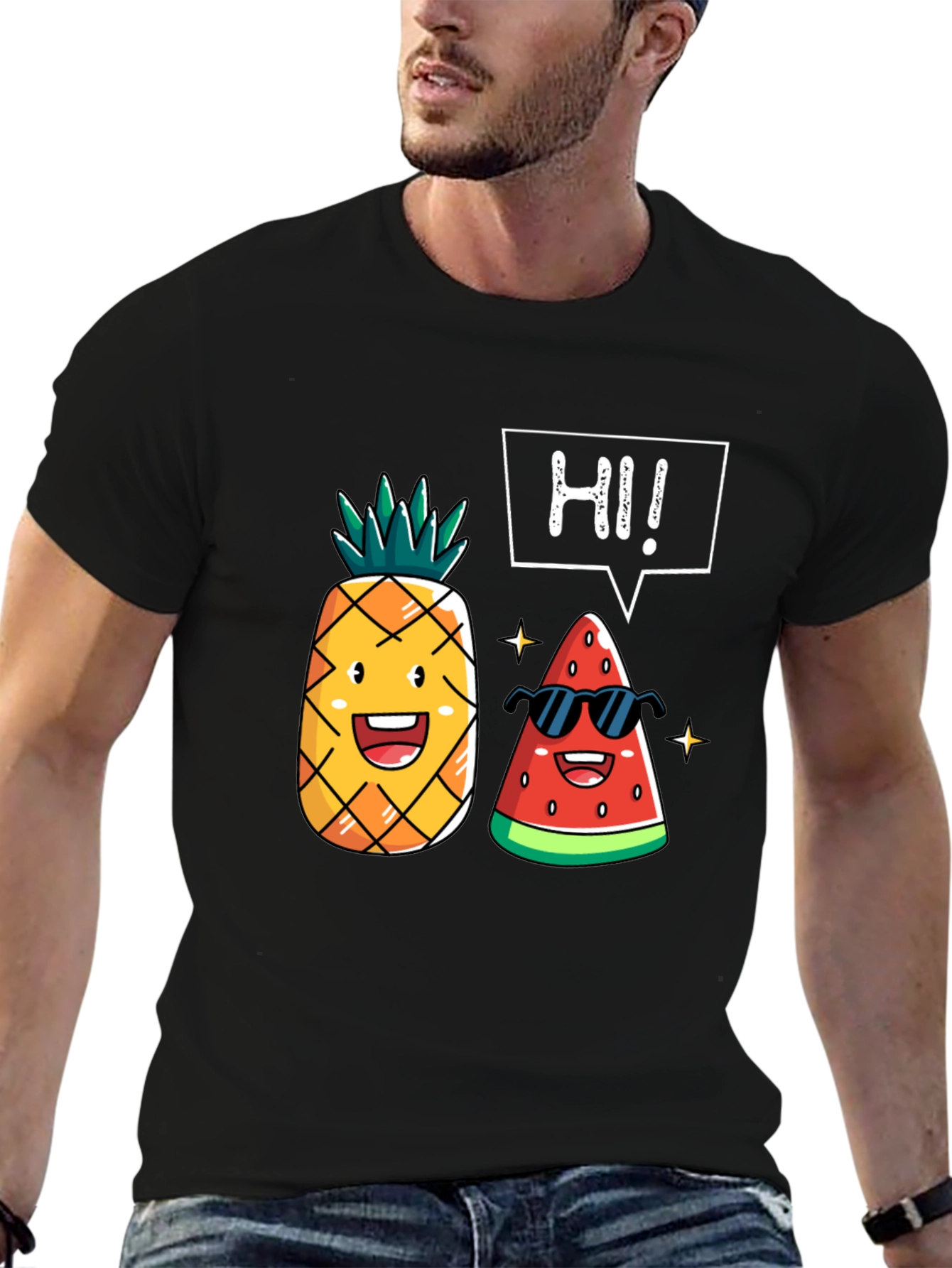Funny Fruit T-Shirt: Pineapple & Watermelon Graphic Tee