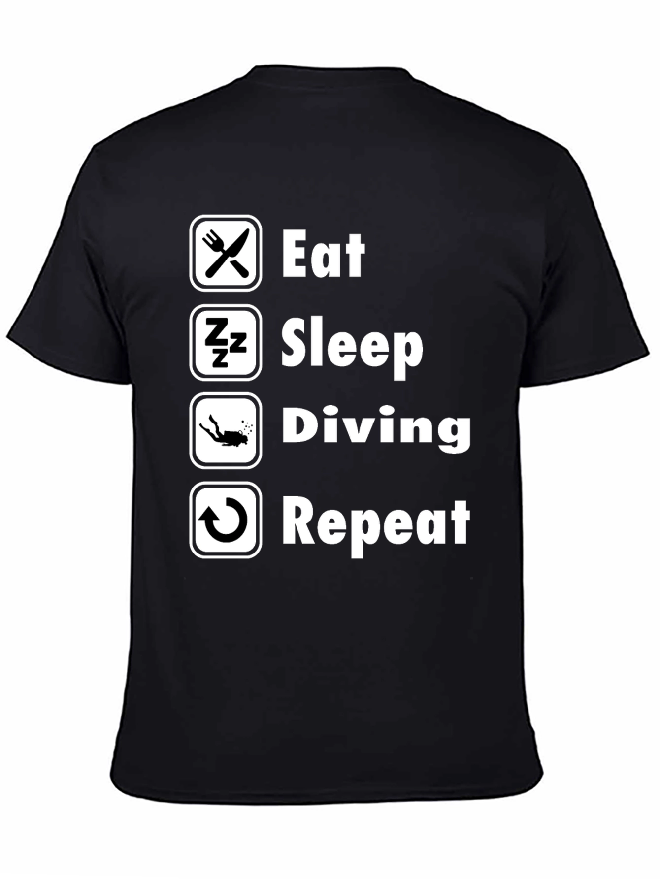 Eat Sleep Diving Repeat T-Shirt - Scuba Diver Tee
