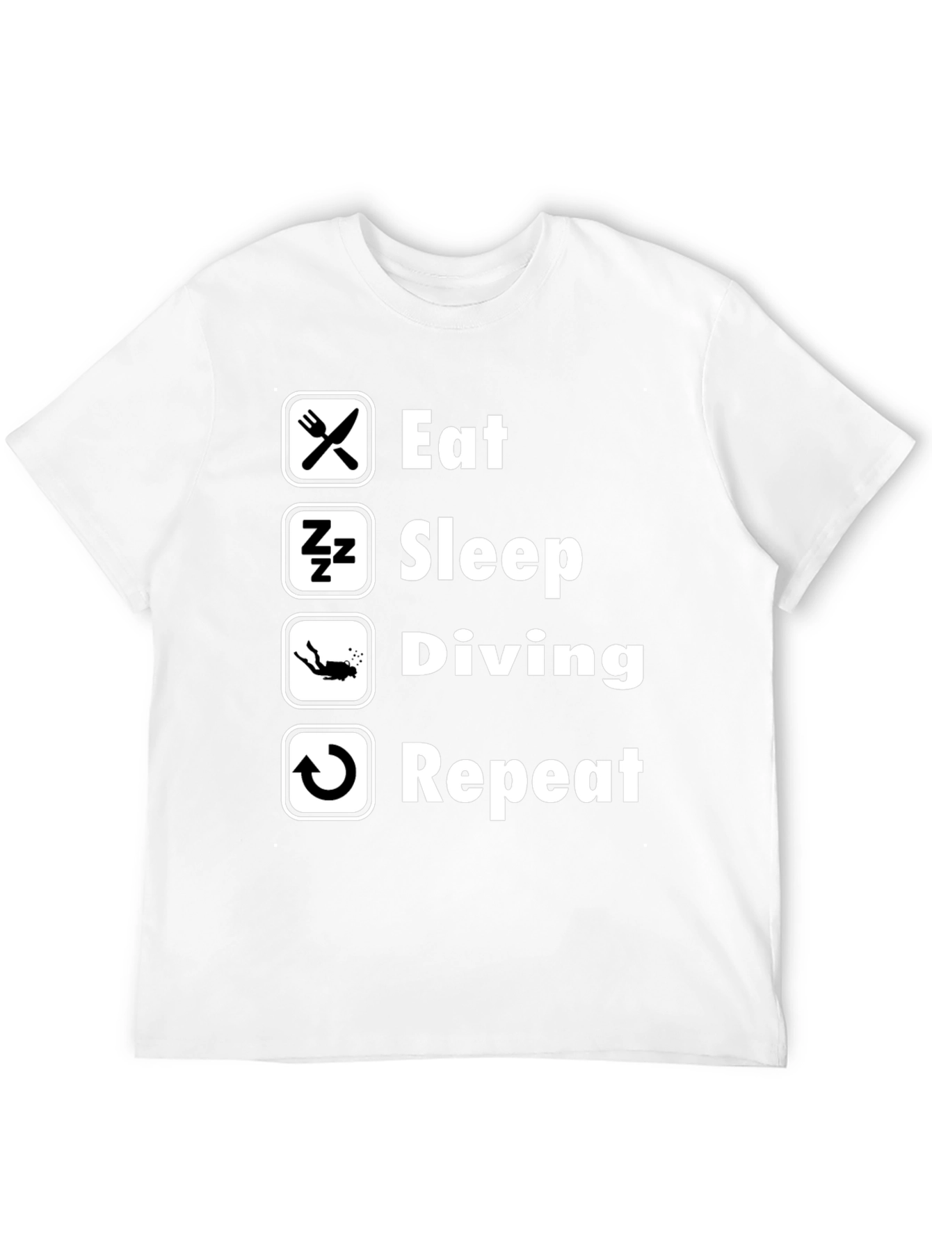 Eat Sleep Diving Repeat T-Shirt - Scuba Diver Tee