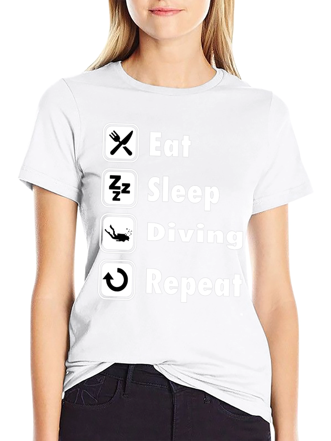 Eat Sleep Diving Repeat T-Shirt - Scuba Diver Tee