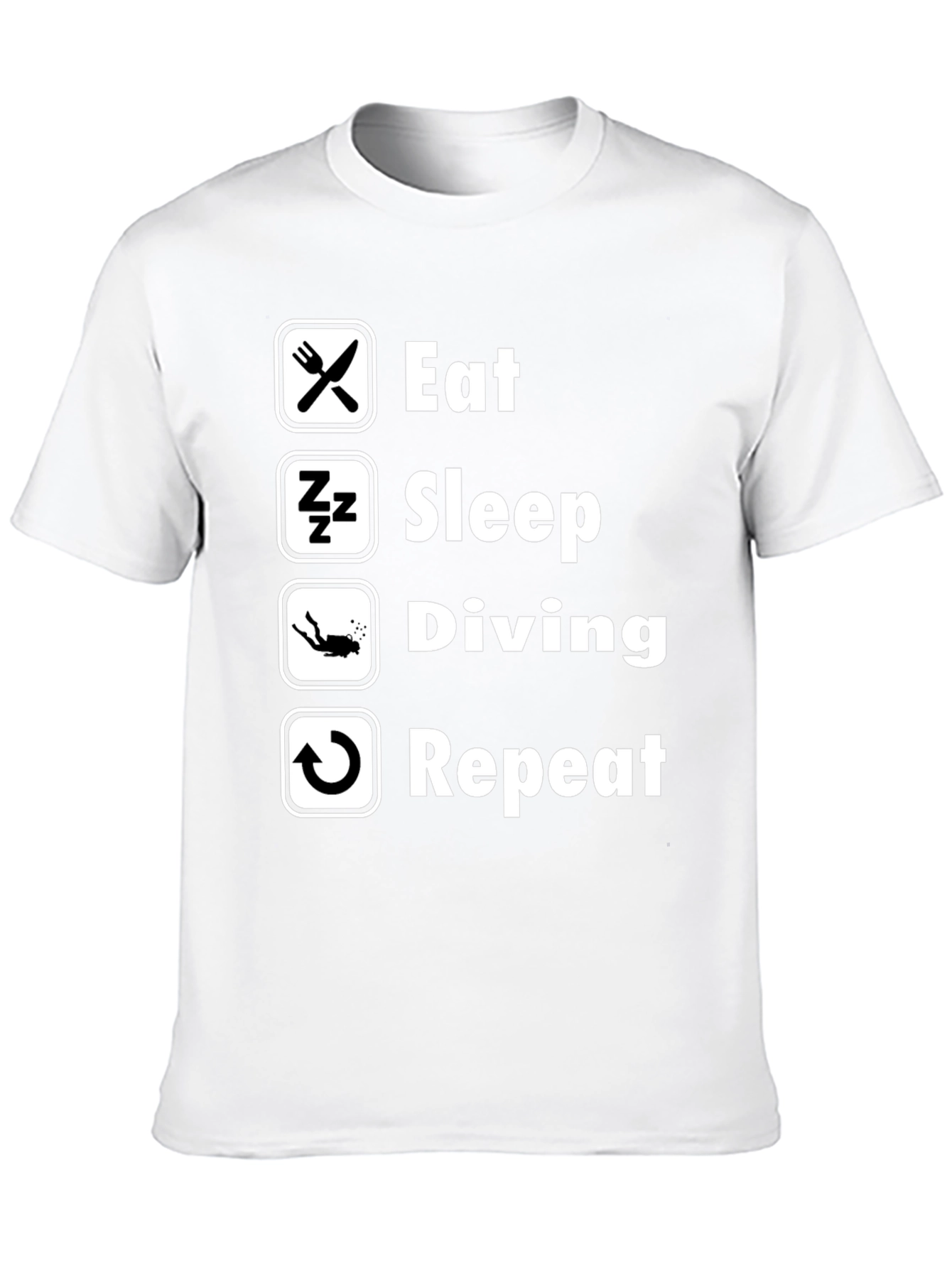 Eat Sleep Diving Repeat T-Shirt - Scuba Diver Tee