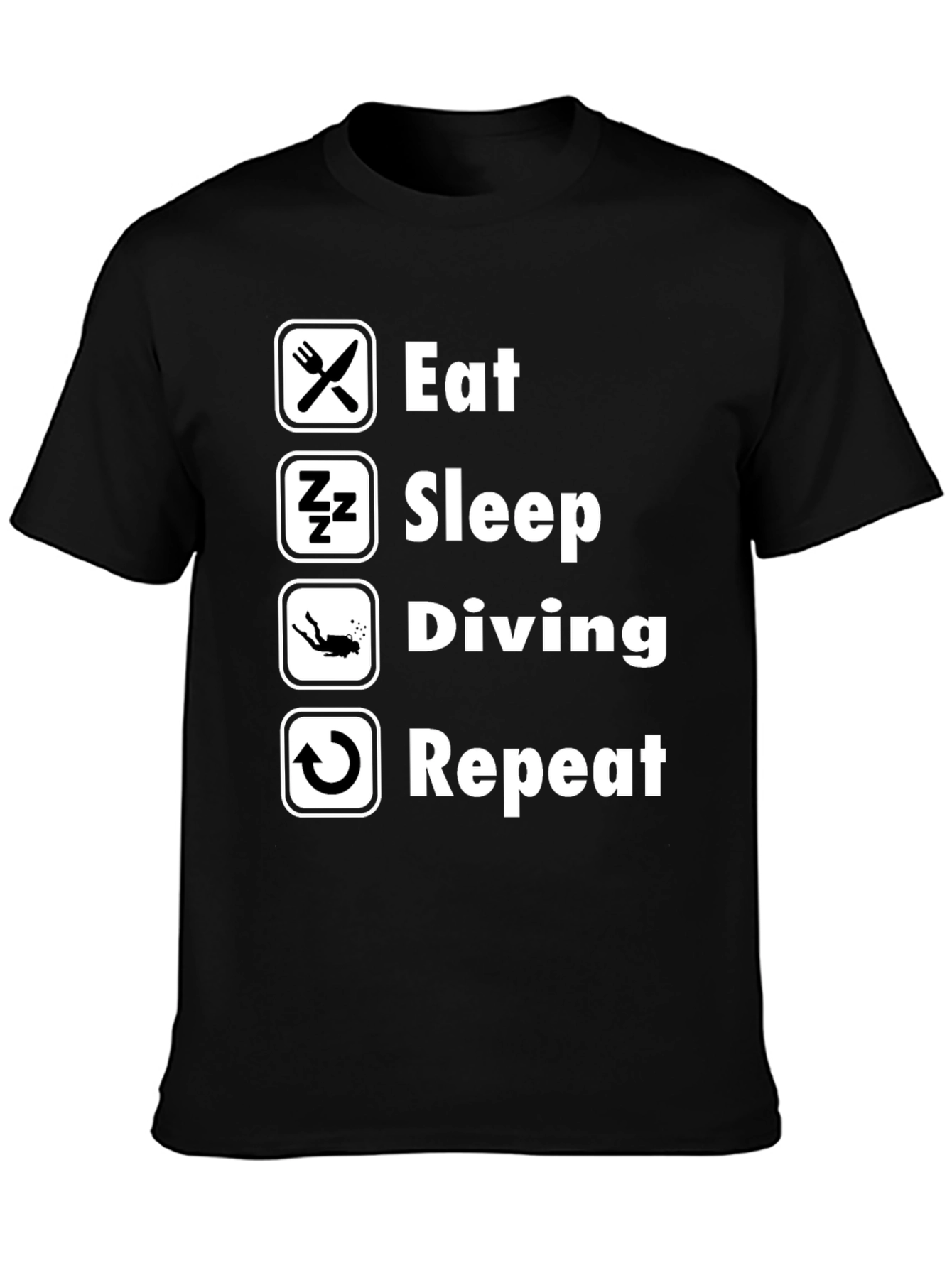 Eat Sleep Diving Repeat T-Shirt - Scuba Diver Tee