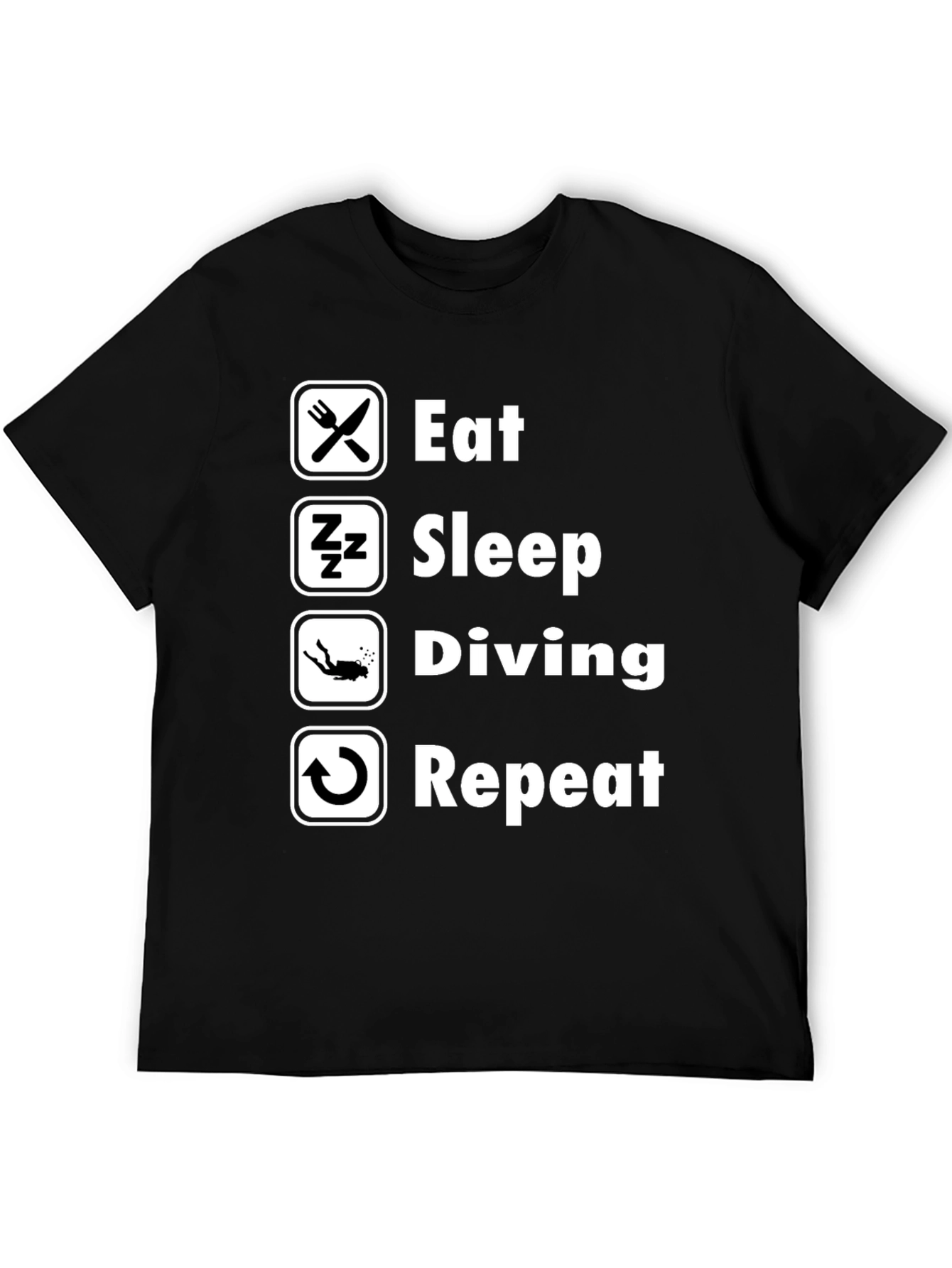 Eat Sleep Diving Repeat T-Shirt - Scuba Diver Tee
