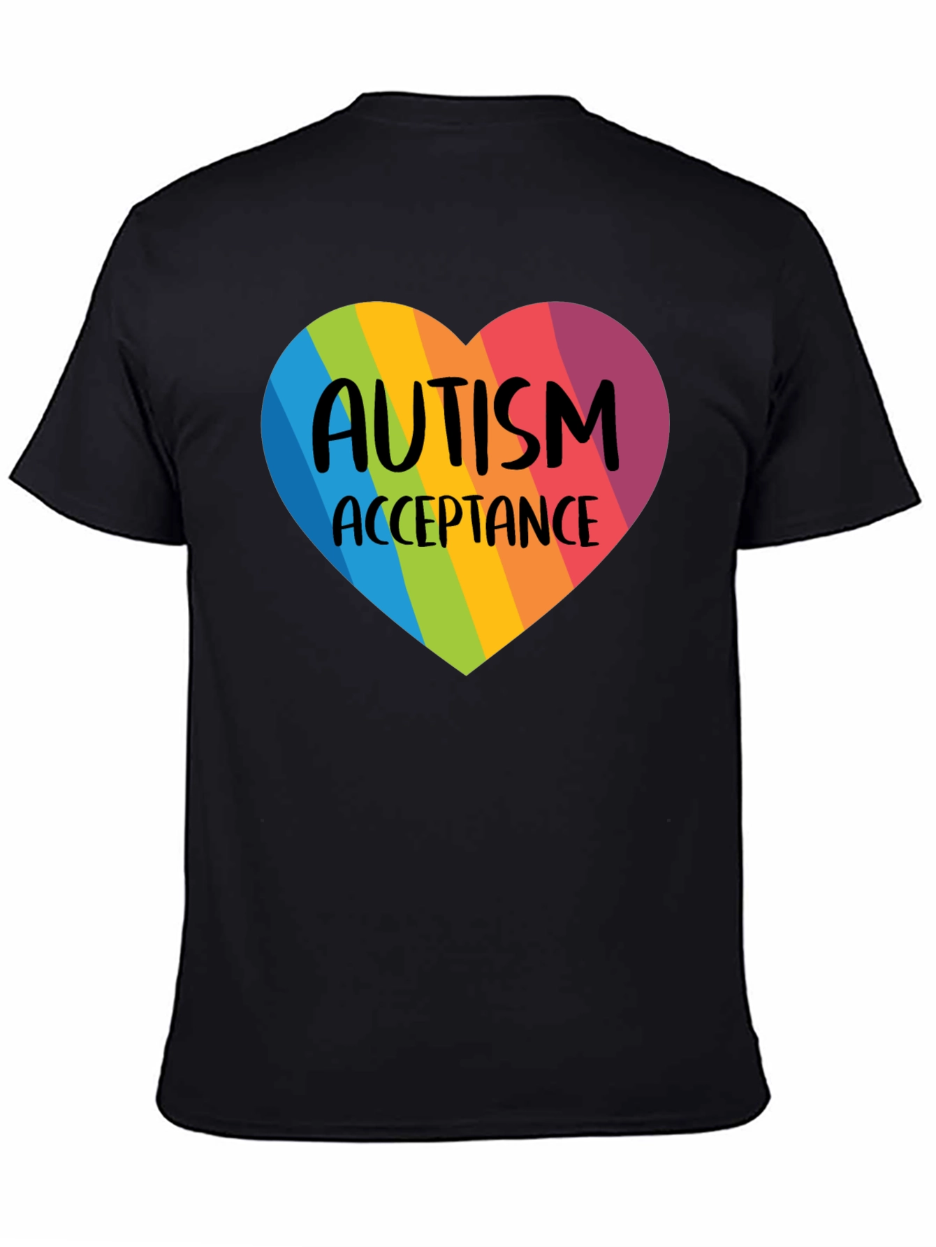 Autism Acceptance Rainbow Heart T-Shirt