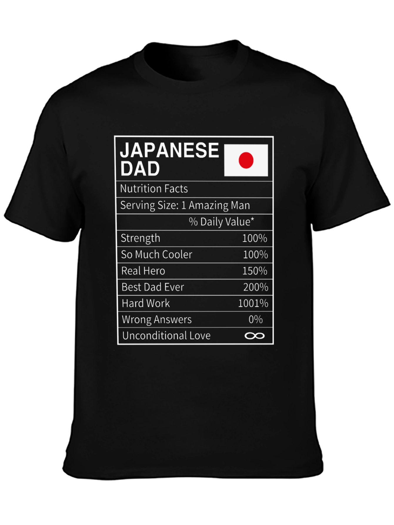 Japanese Dad Nutrition Facts T-Shirt