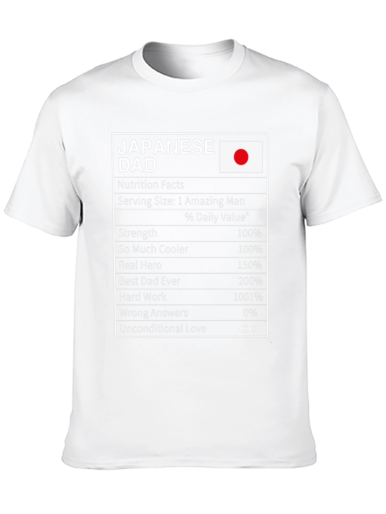 Japanese Dad Nutrition Facts T-Shirt