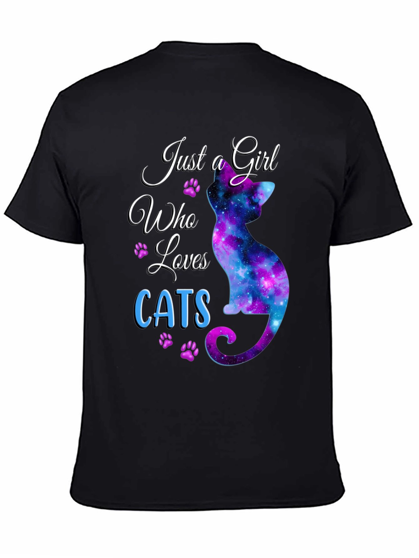 Just a Girl Who Loves Cats Galaxy T-Shirt