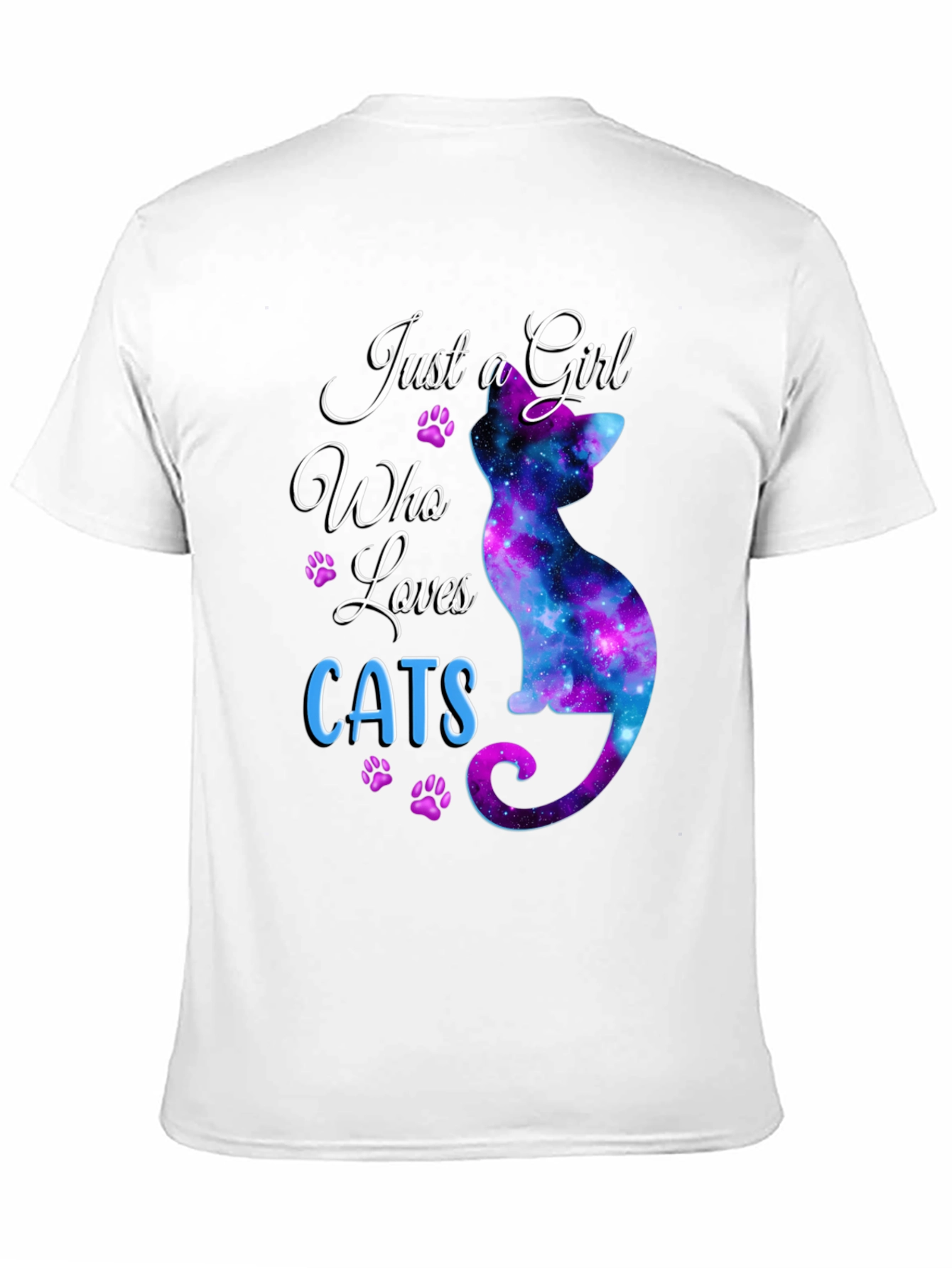 Just a Girl Who Loves Cats Galaxy T-Shirt