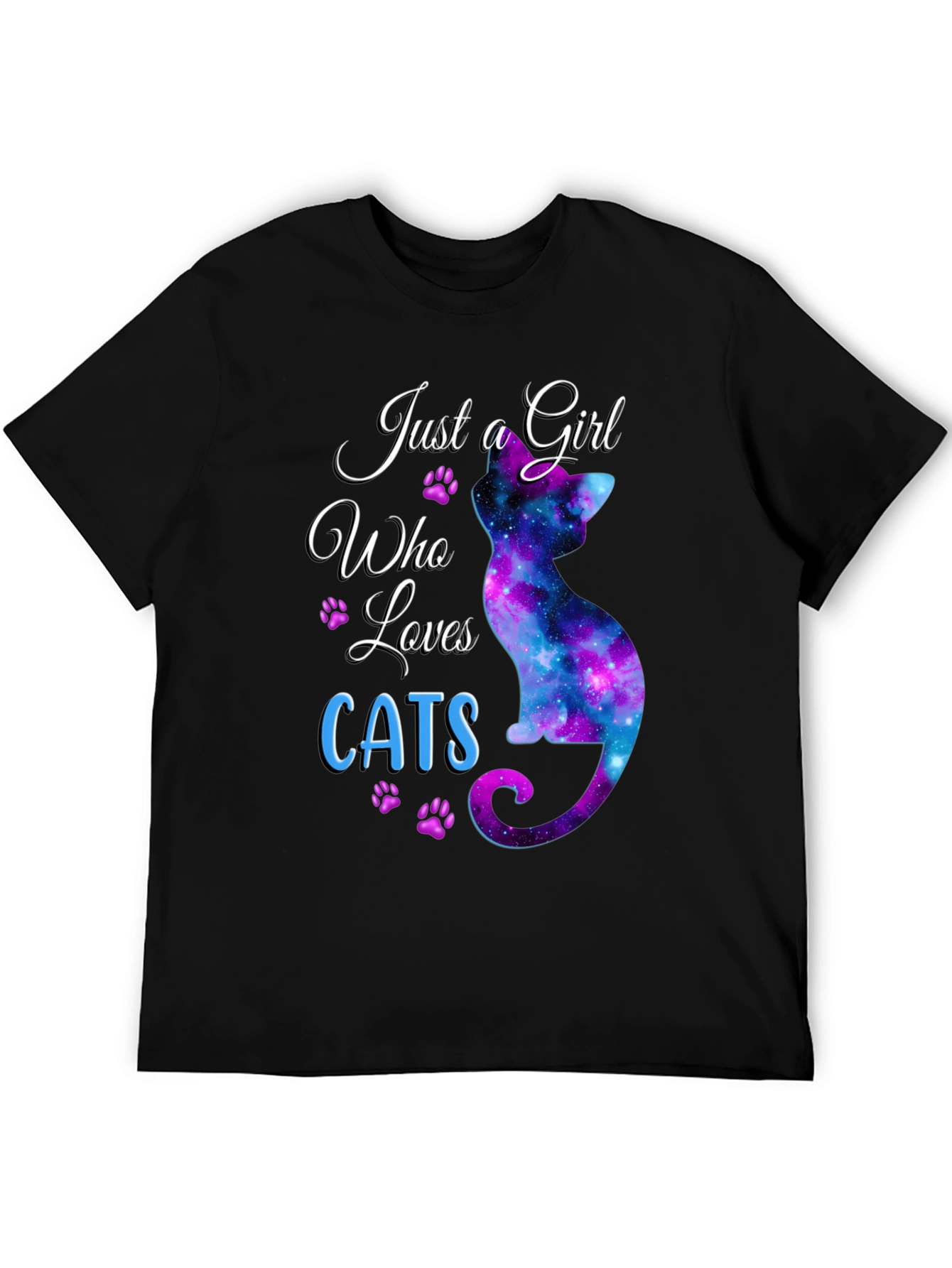 Just a Girl Who Loves Cats Galaxy T-Shirt