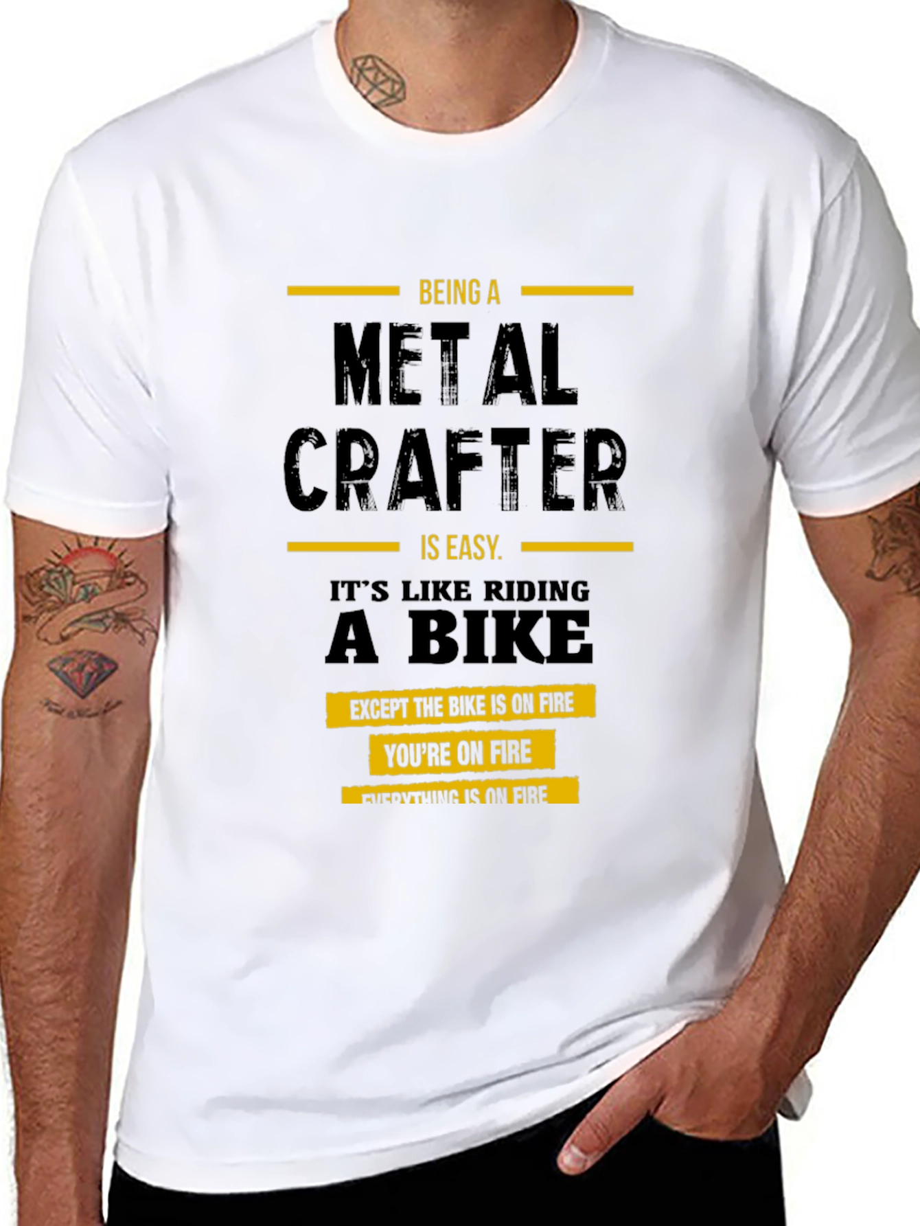 Metal Crafter T-Shirt: Riding a Bike on Fire