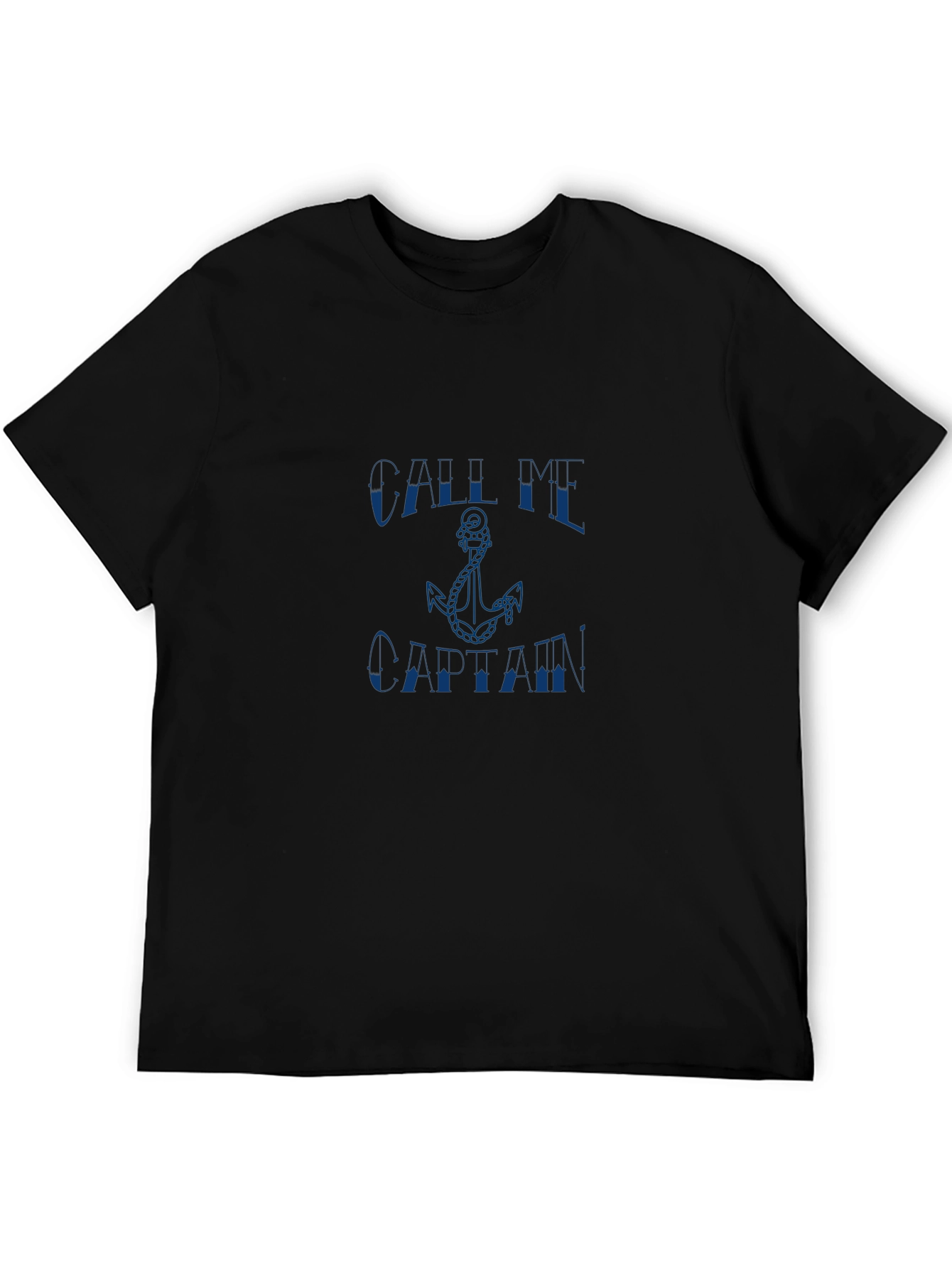 Call Me Captain T-Shirt - Black Anchor Tee