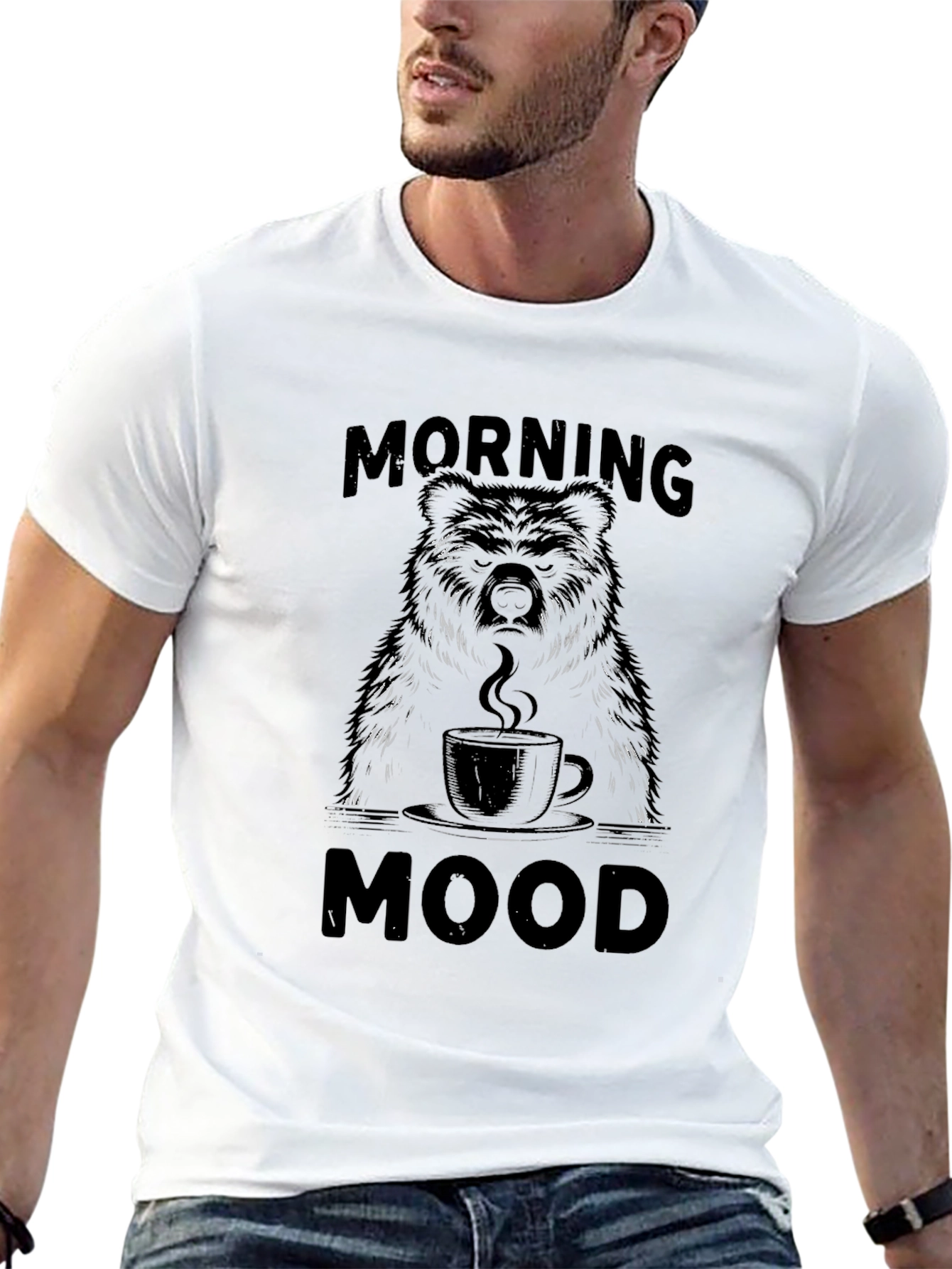 Morning Mood Bear Graphic T-Shirt