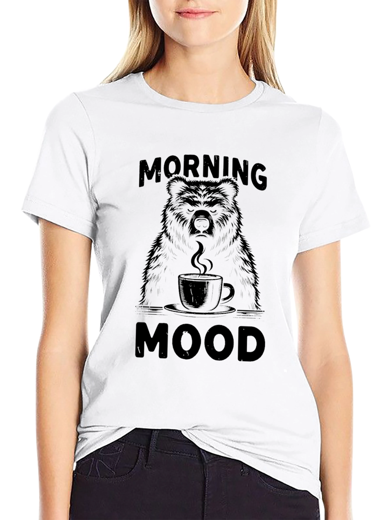 Morning Mood Bear Graphic T-Shirt