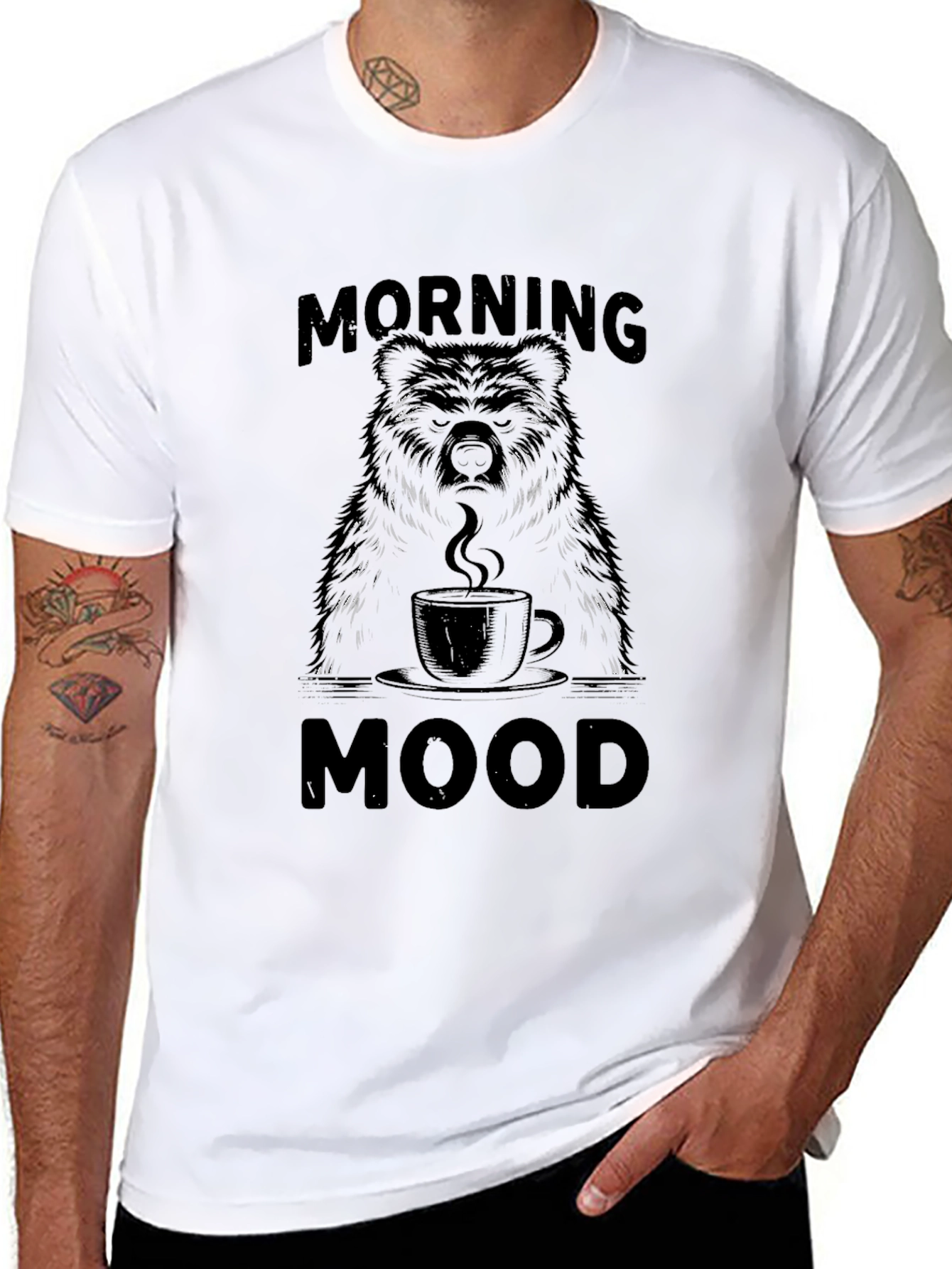 Morning Mood Bear Graphic T-Shirt