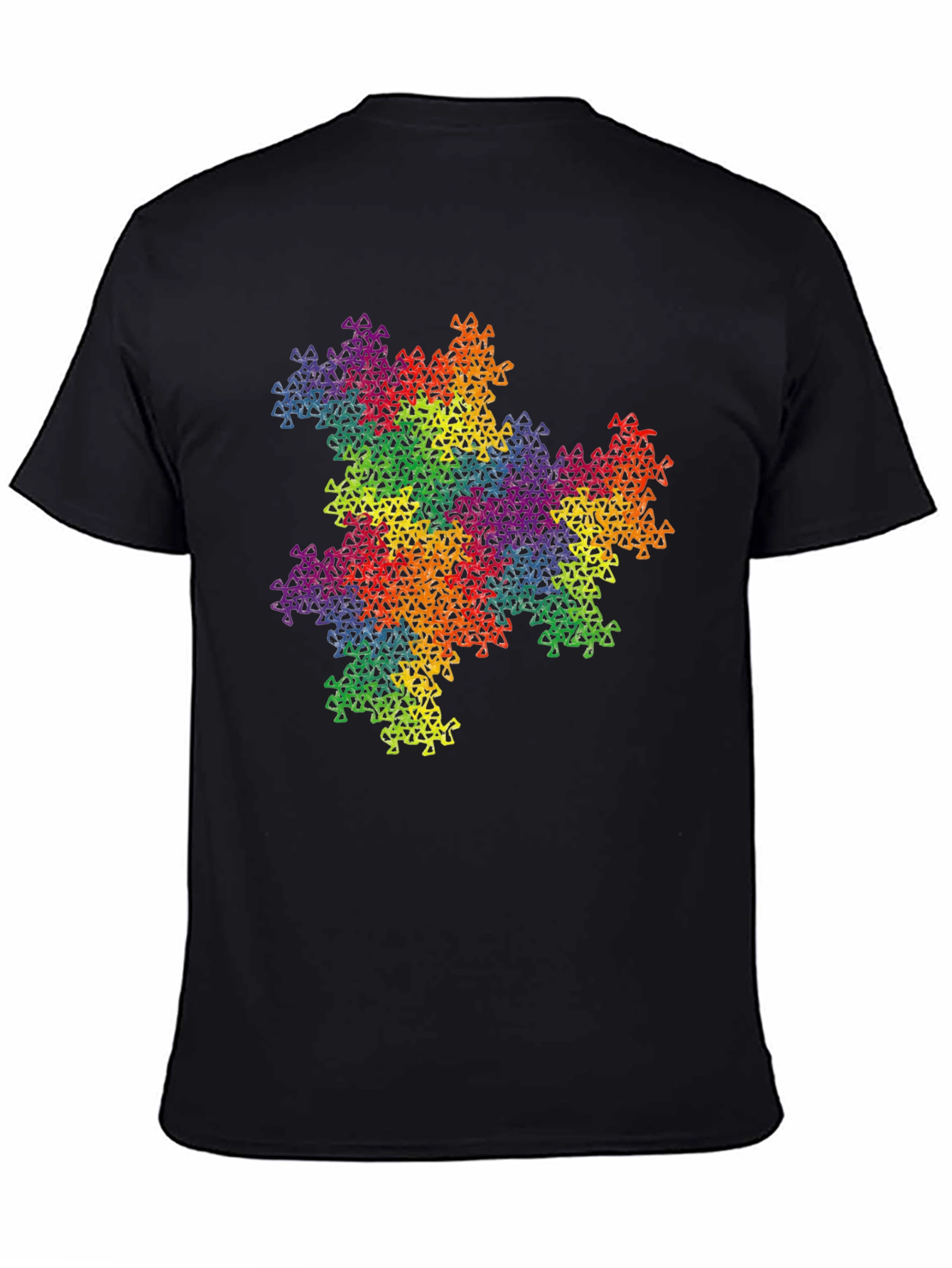 Rainbow Fractal Triangle T-Shirt - Geometric Pattern Tee