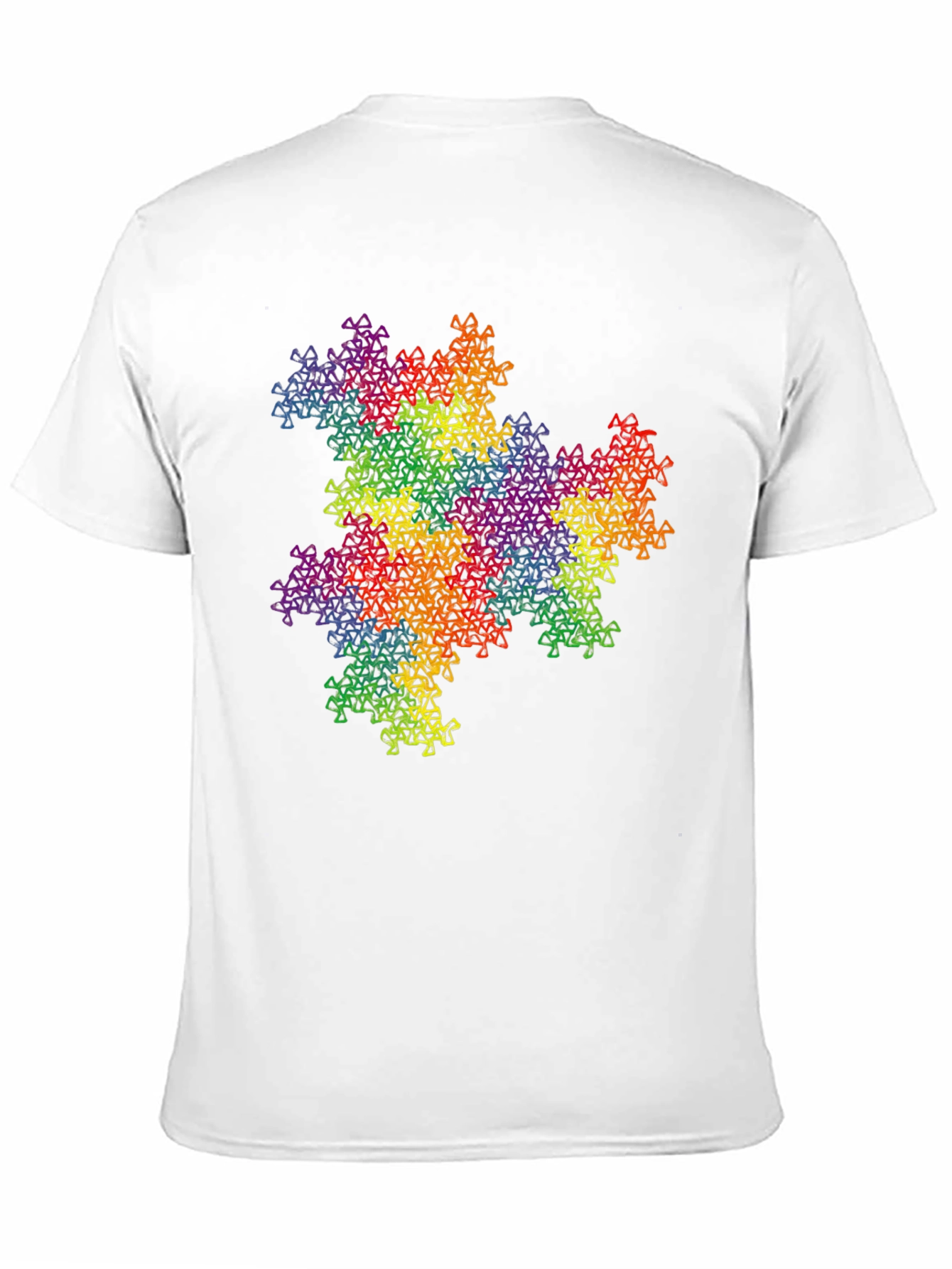 Rainbow Fractal Triangle T-Shirt - Geometric Pattern Tee