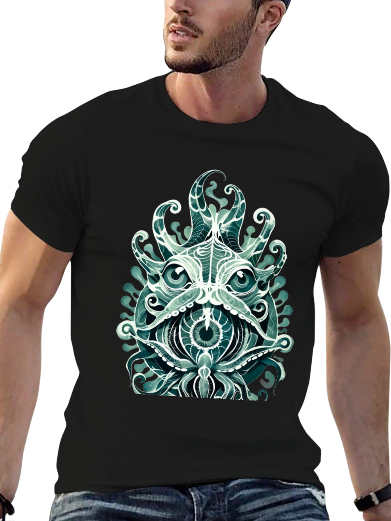 Mystic Kraken Graphic Tee - Mens Black T-Shirt