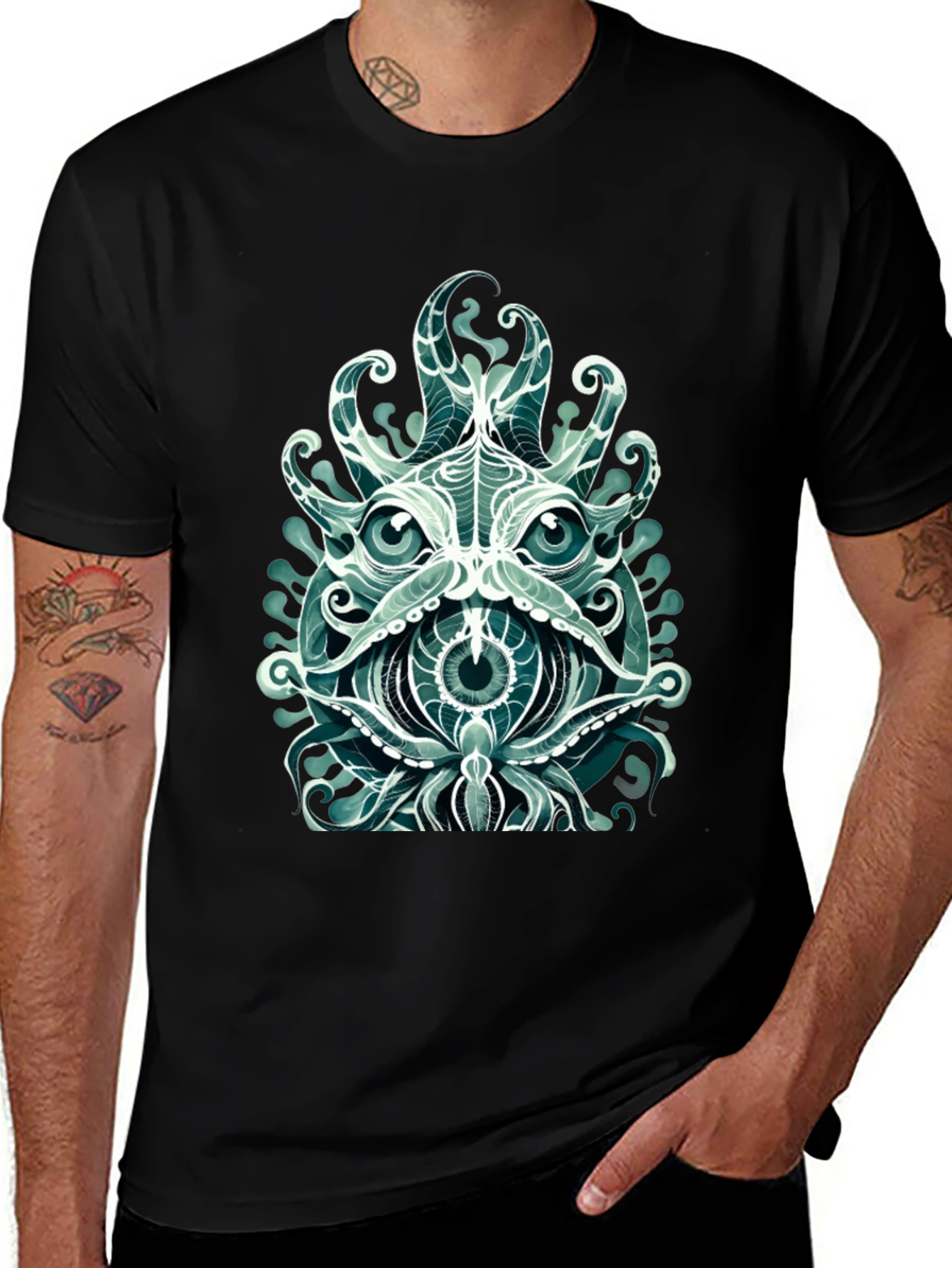 Mystic Kraken Graphic Tee - Mens Black T-Shirt