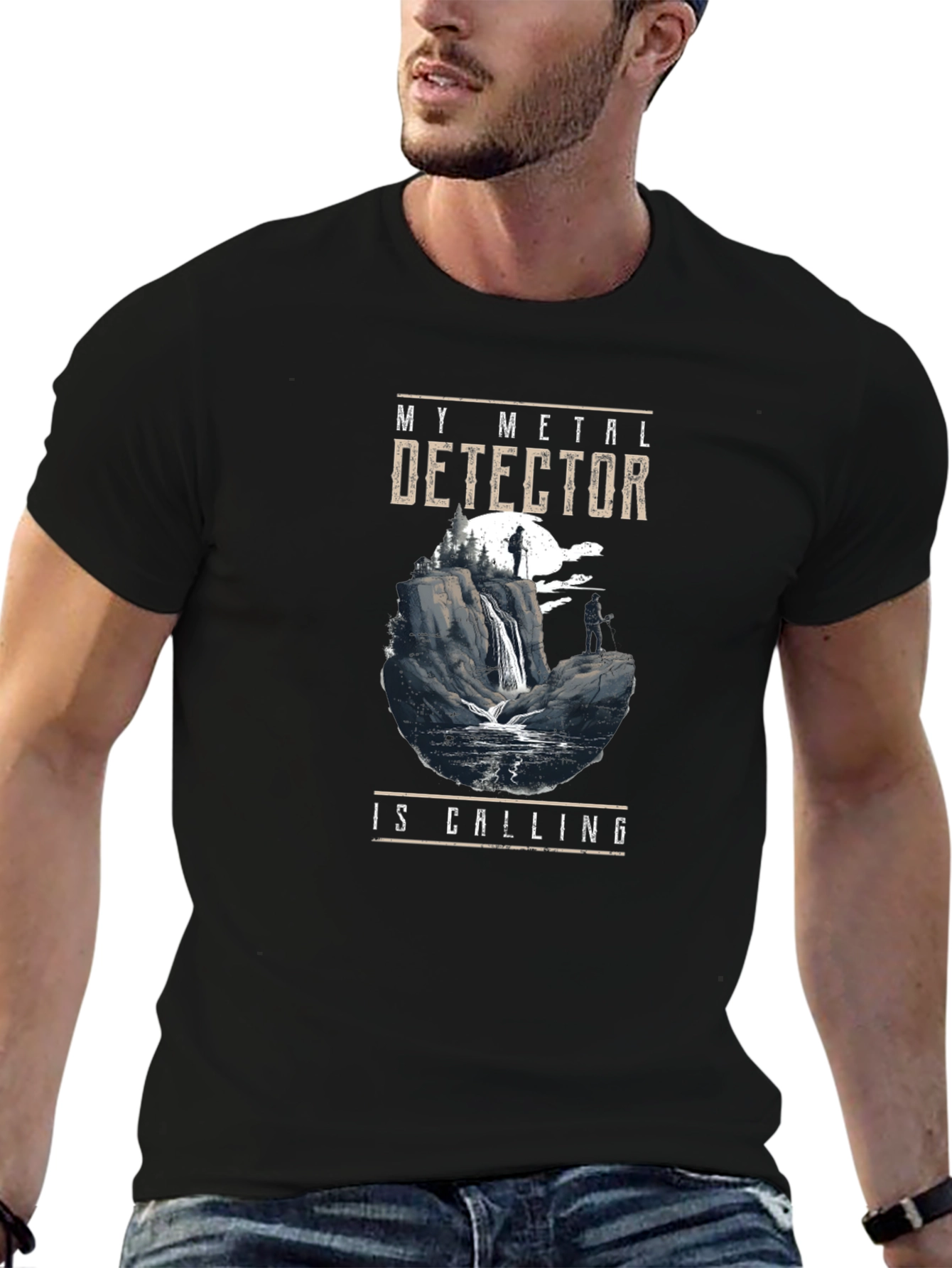 Metal Detector Calling Graphic Tee