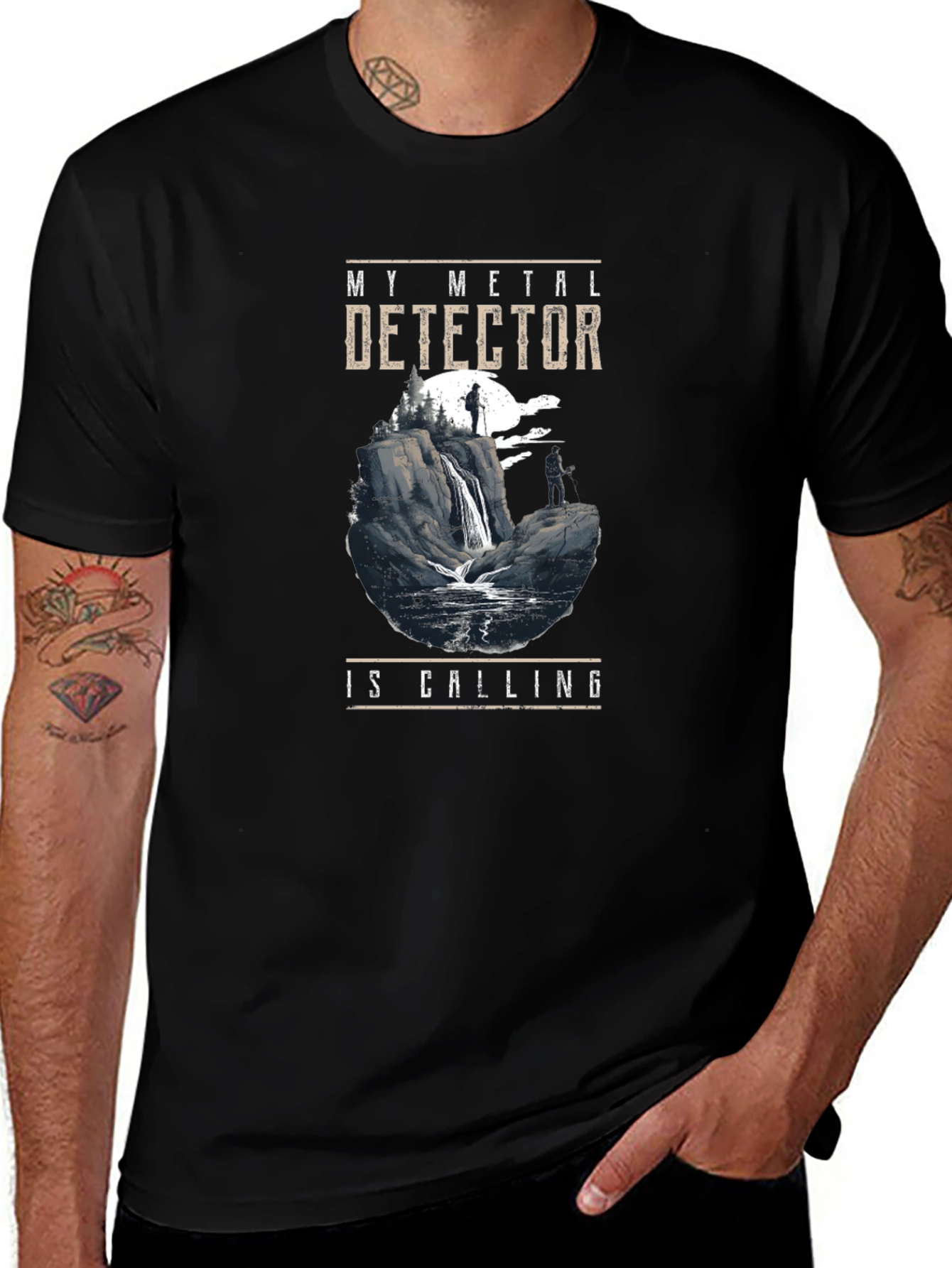 Metal Detector Calling Graphic Tee