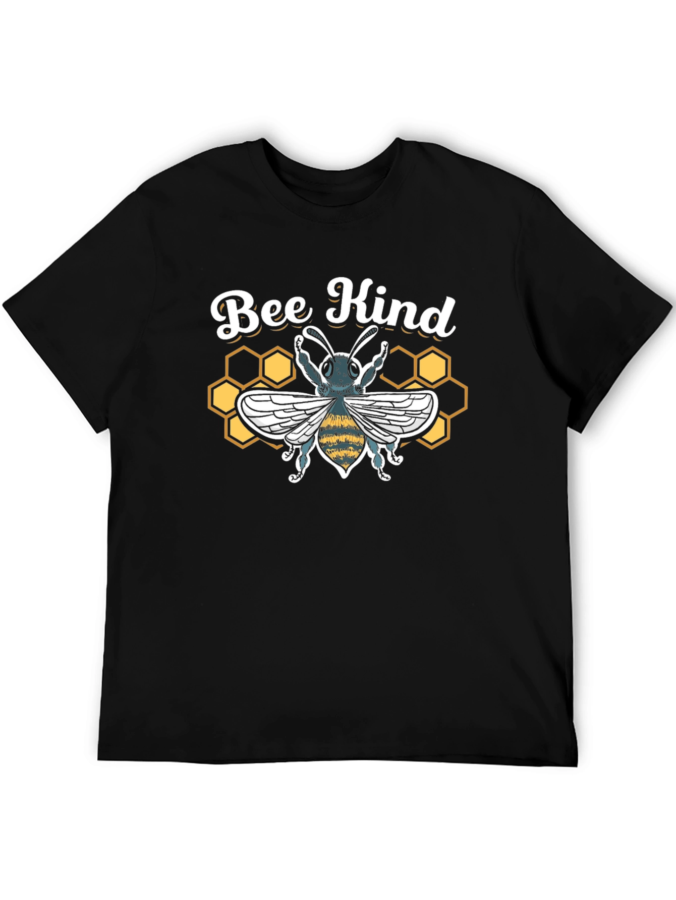 Bee Kind Graphic Tee - Black Cotton T-Shirt