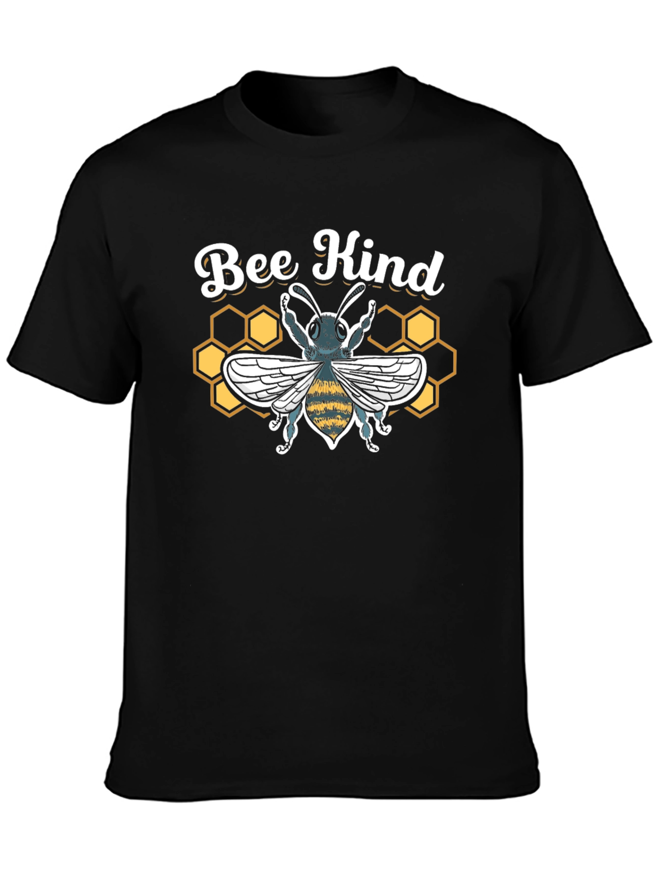 Bee Kind Graphic Tee - Black Cotton T-Shirt