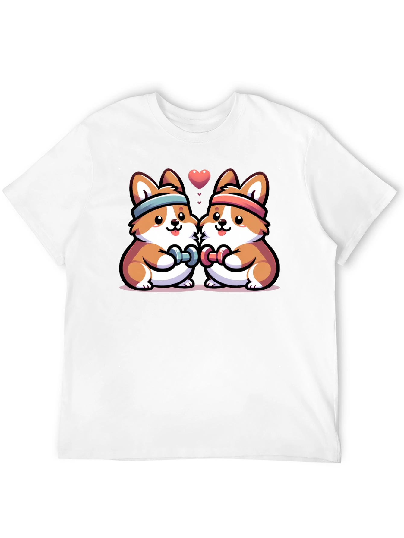 Cute Corgi Gym Buddies Black T-Shirt