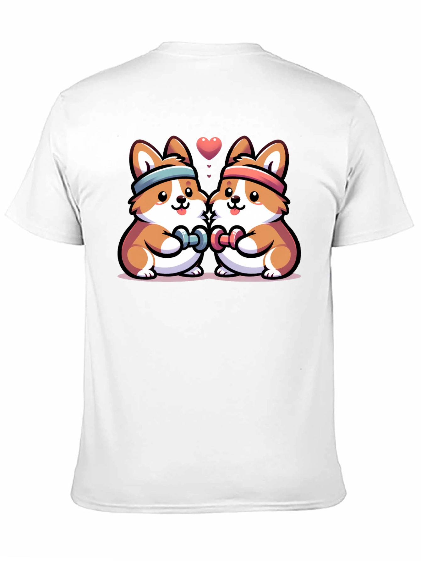 Cute Corgi Gym Buddies Black T-Shirt