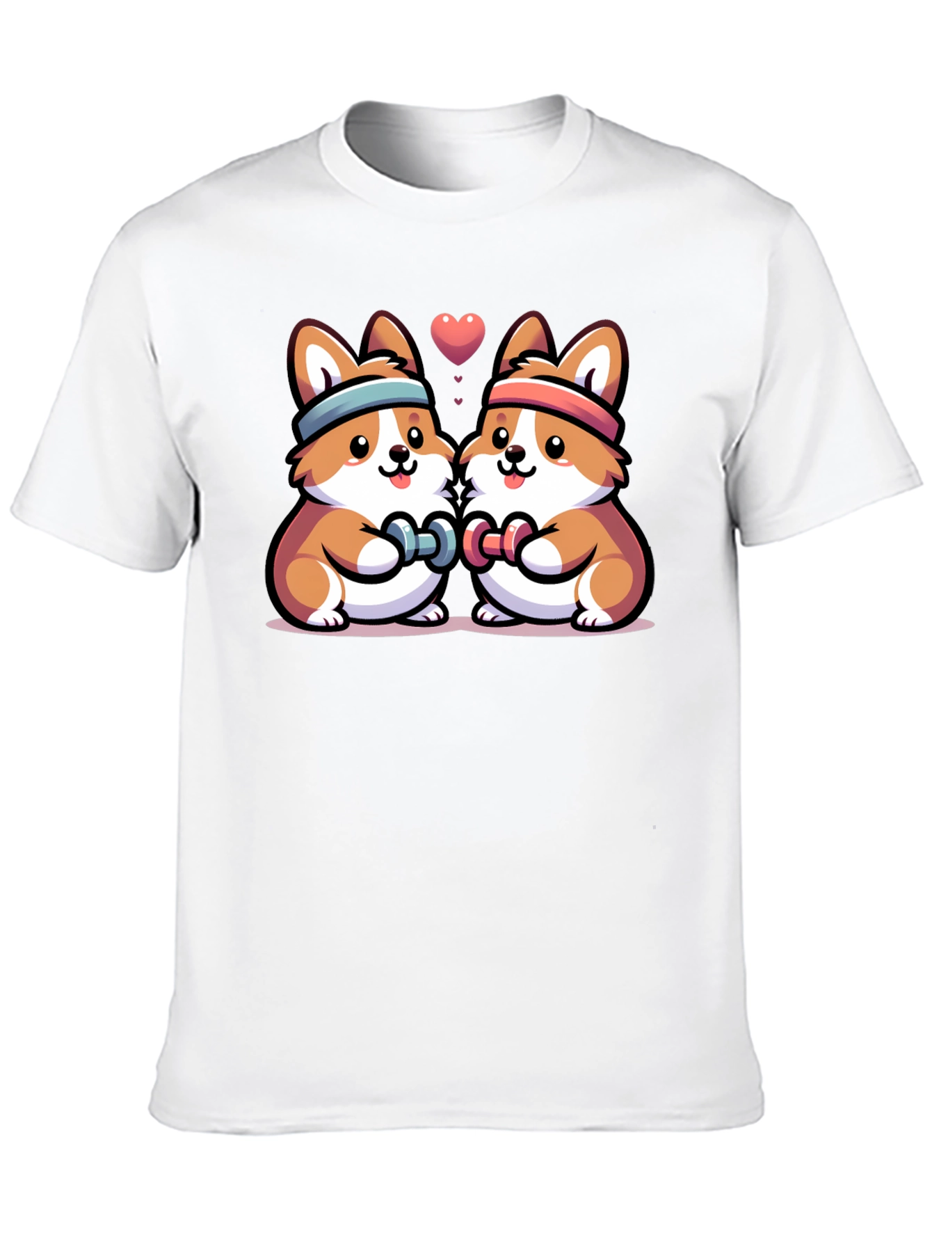 Cute Corgi Gym Buddies Black T-Shirt