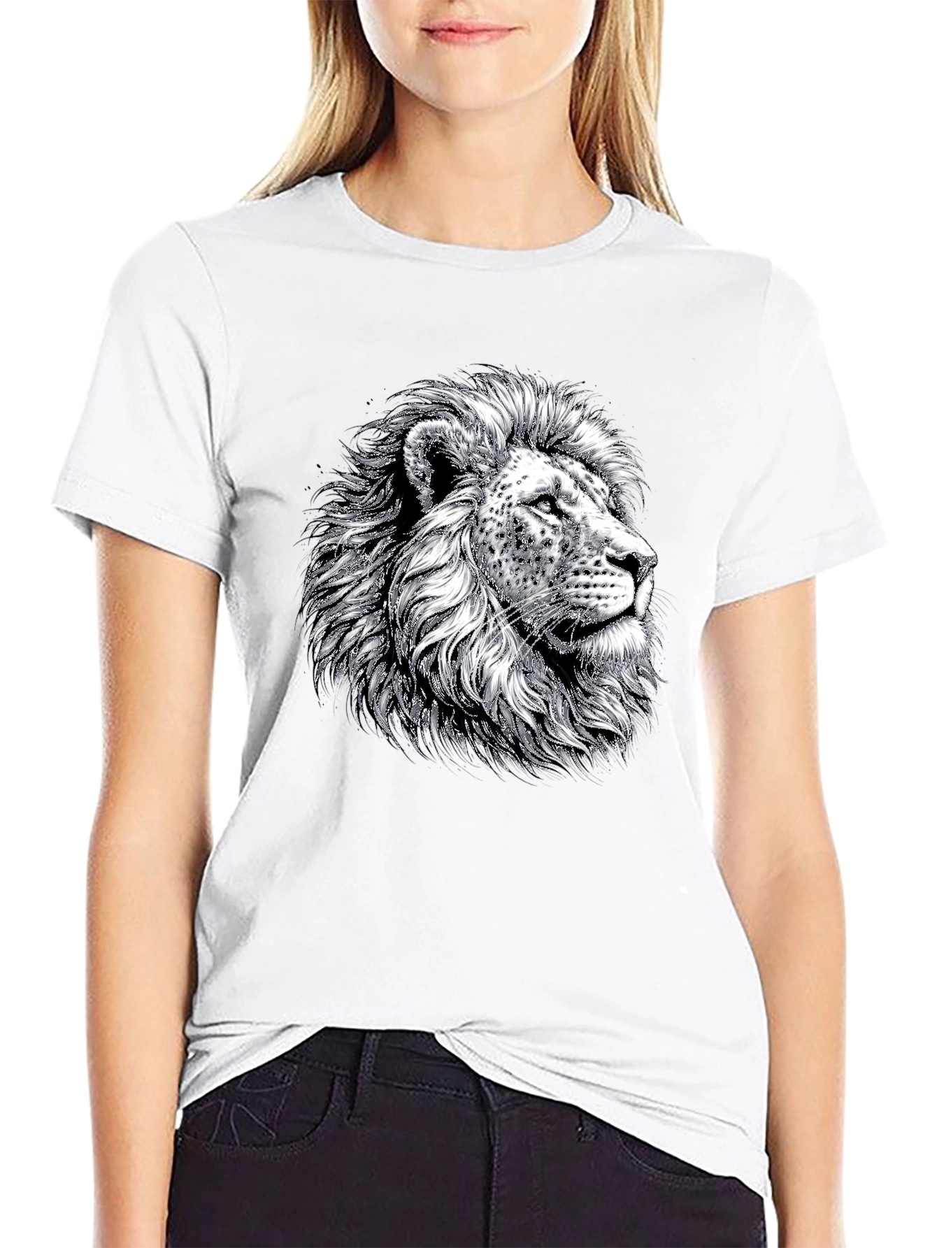 Lion Graphic Tee - Bold Black T-Shirt