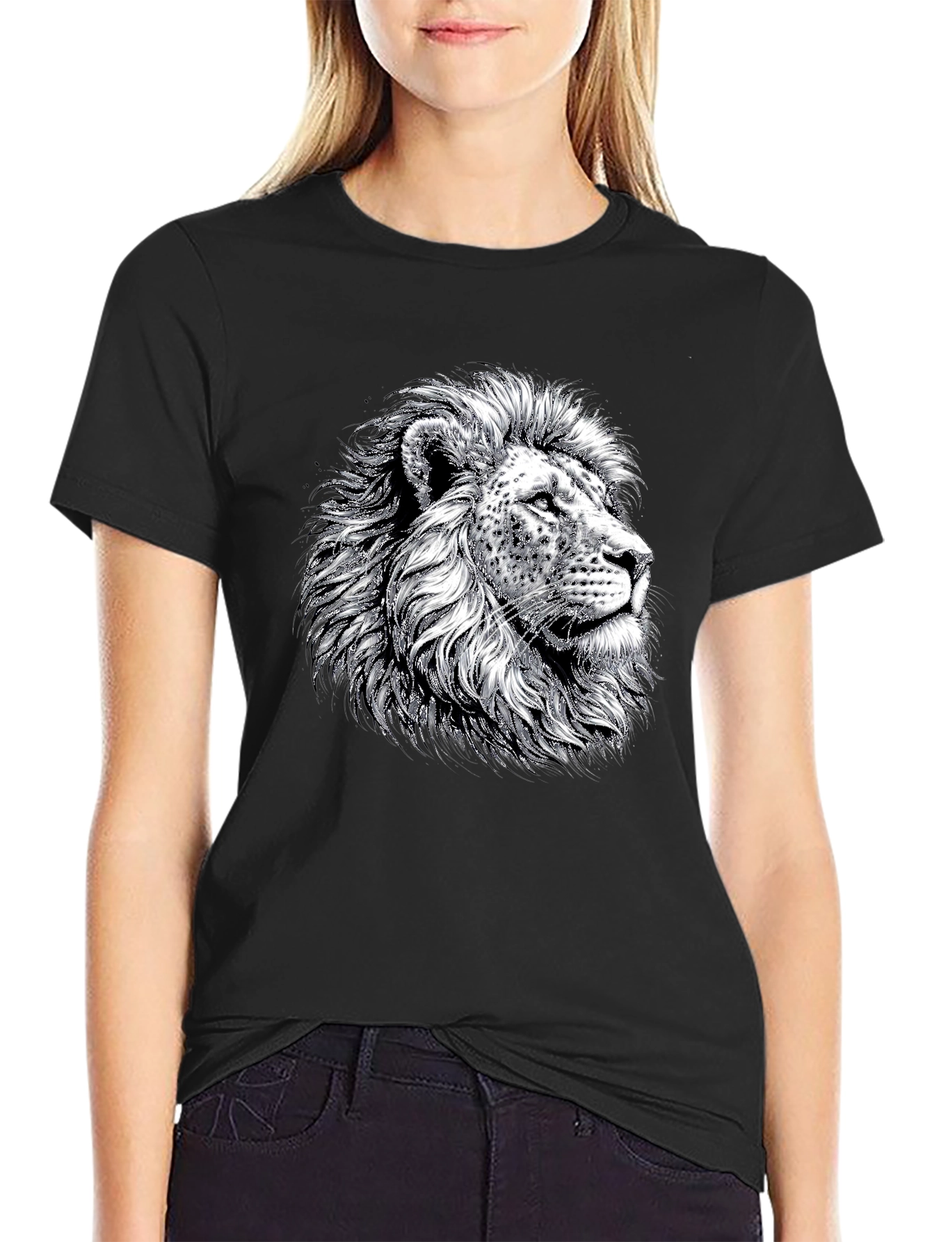 Lion Graphic Tee - Bold Black T-Shirt
