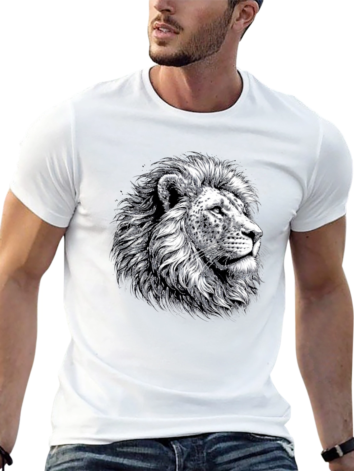 Lion Graphic Tee - Bold Black T-Shirt