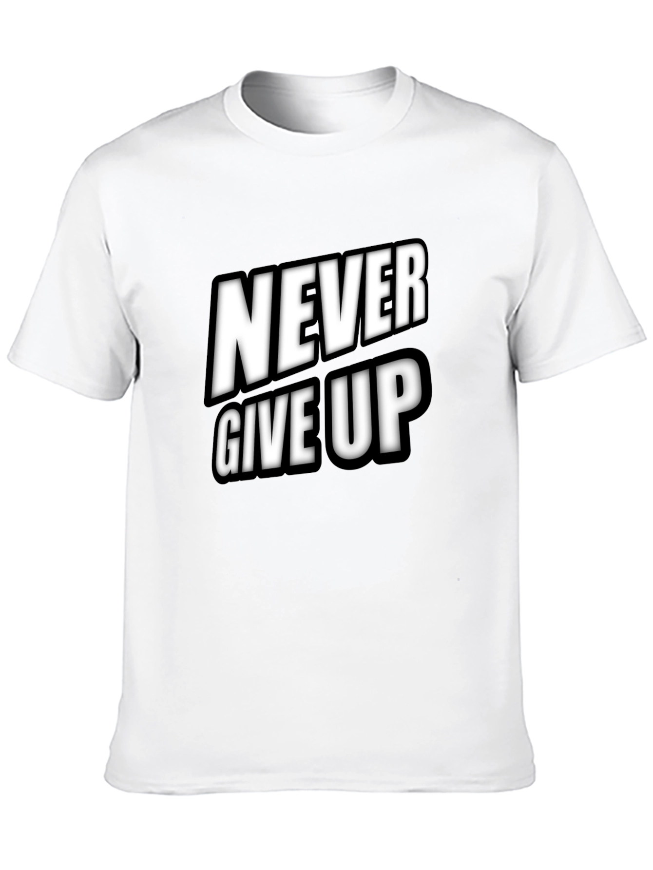 Never Give Up Black T-Shirt